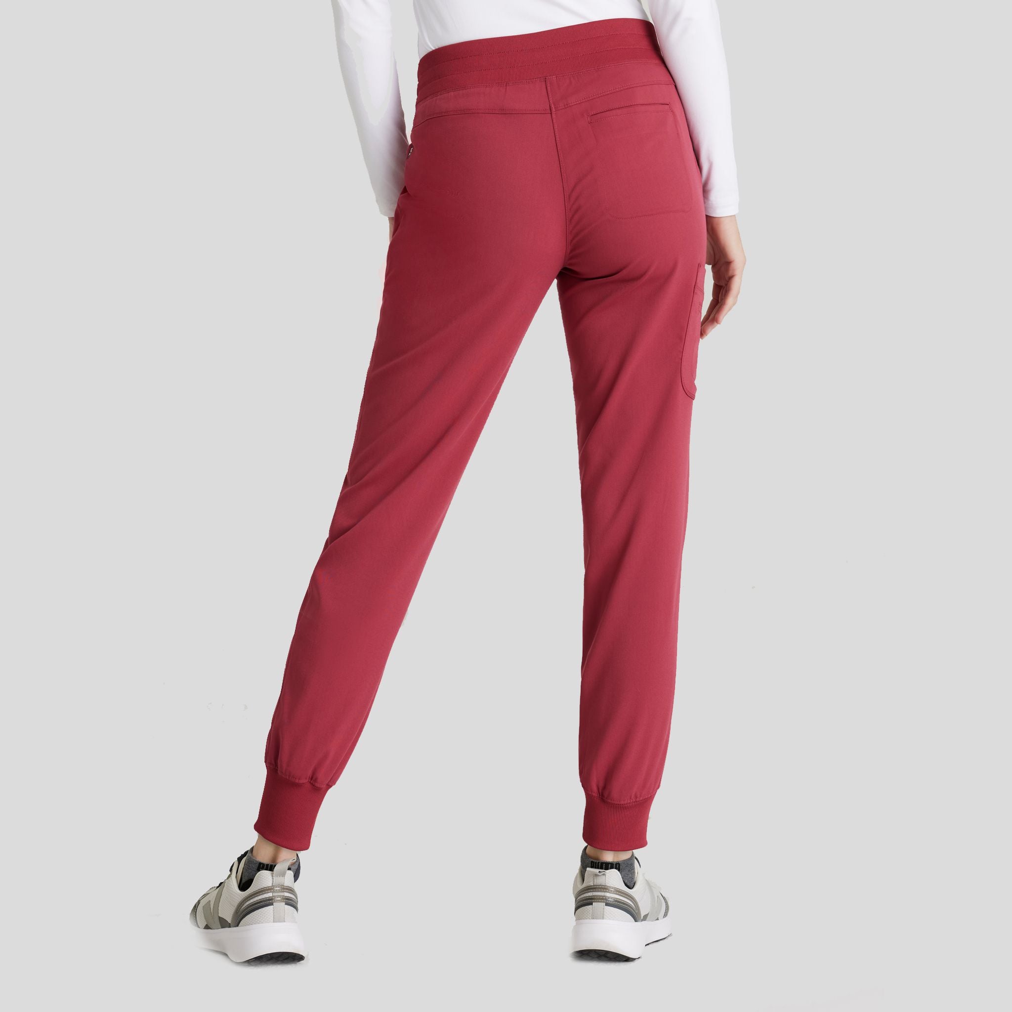 Eden 5-Pocket Mid-Rise Jogger Scrub Pant | Maple Red