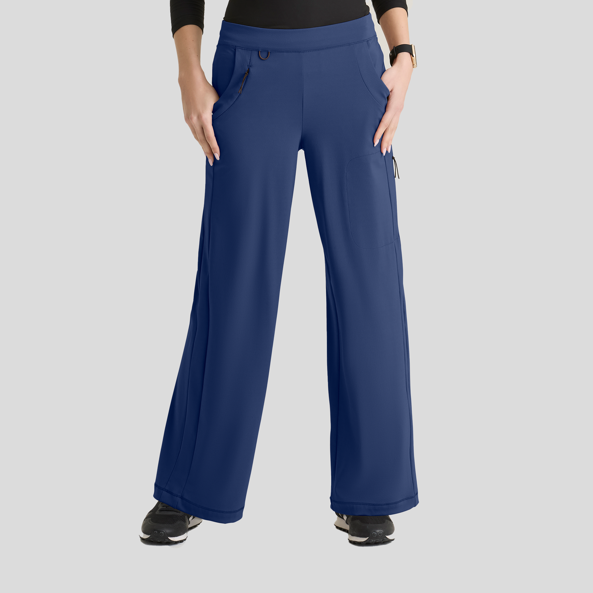 Crystal 7-Pocket Elastic Waistband Wide Leg Pant | Navy