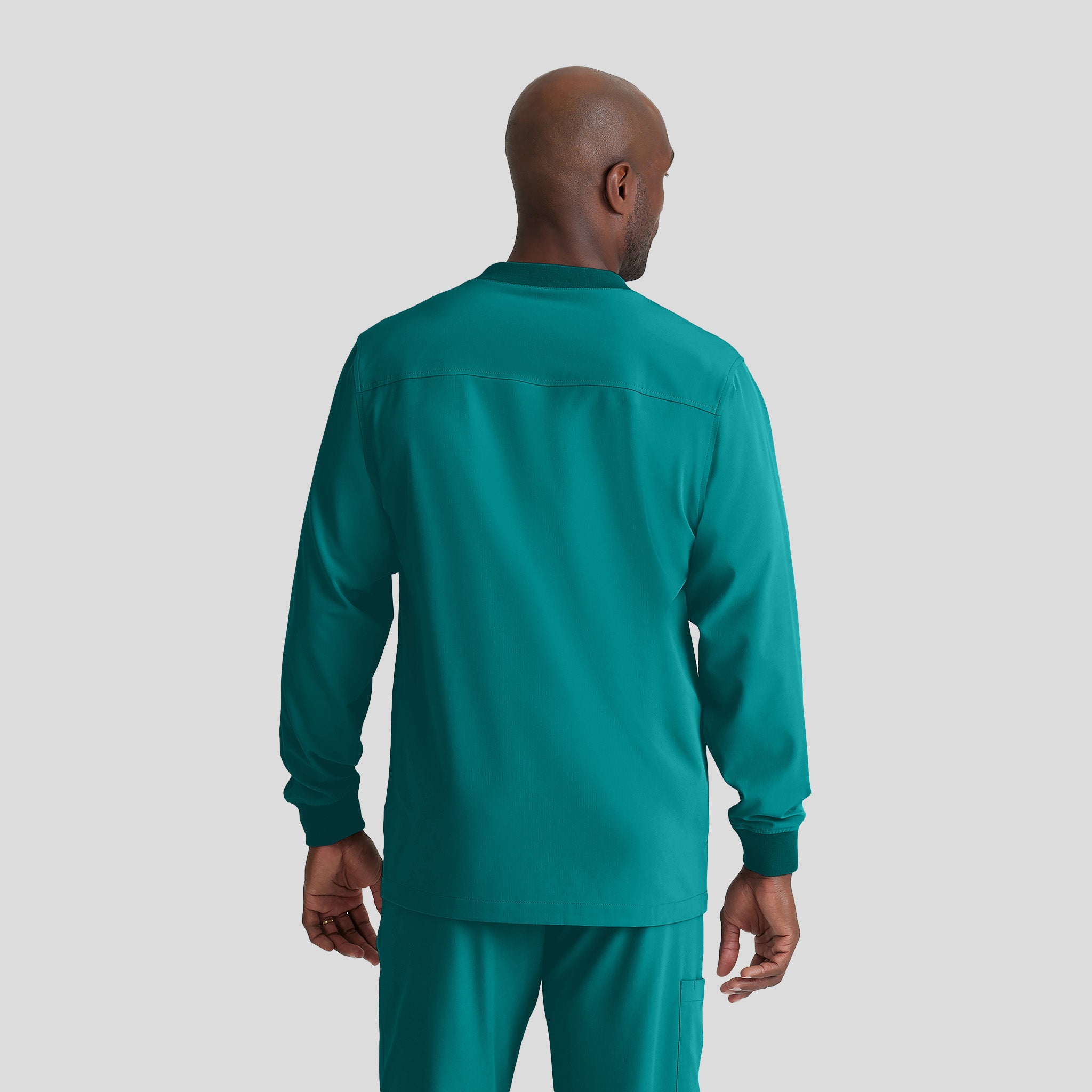 Men's Structure 3-Pocket Crewneck Warmup Scrub Jacket | Teal