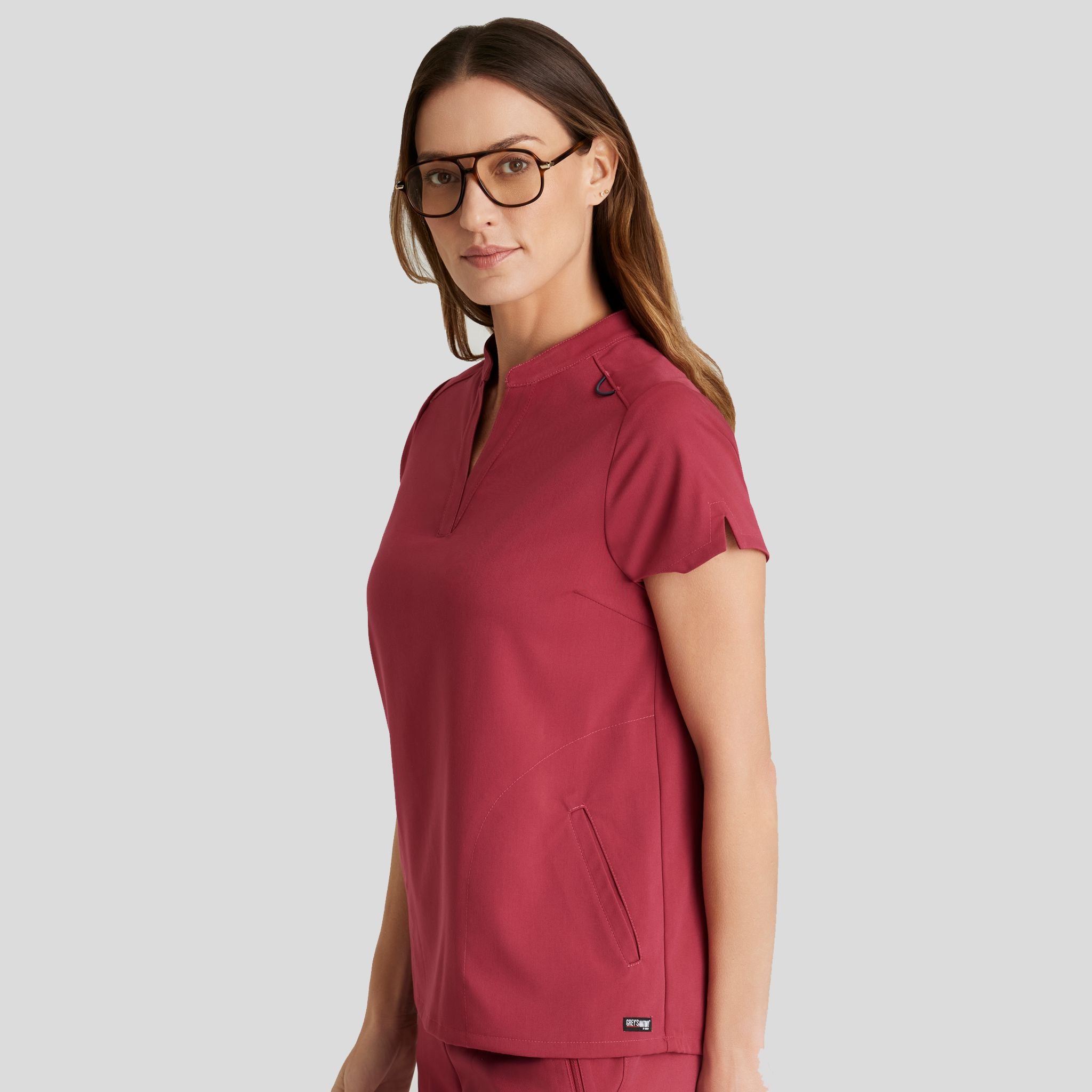 Avery Scrub Top | Maple Red