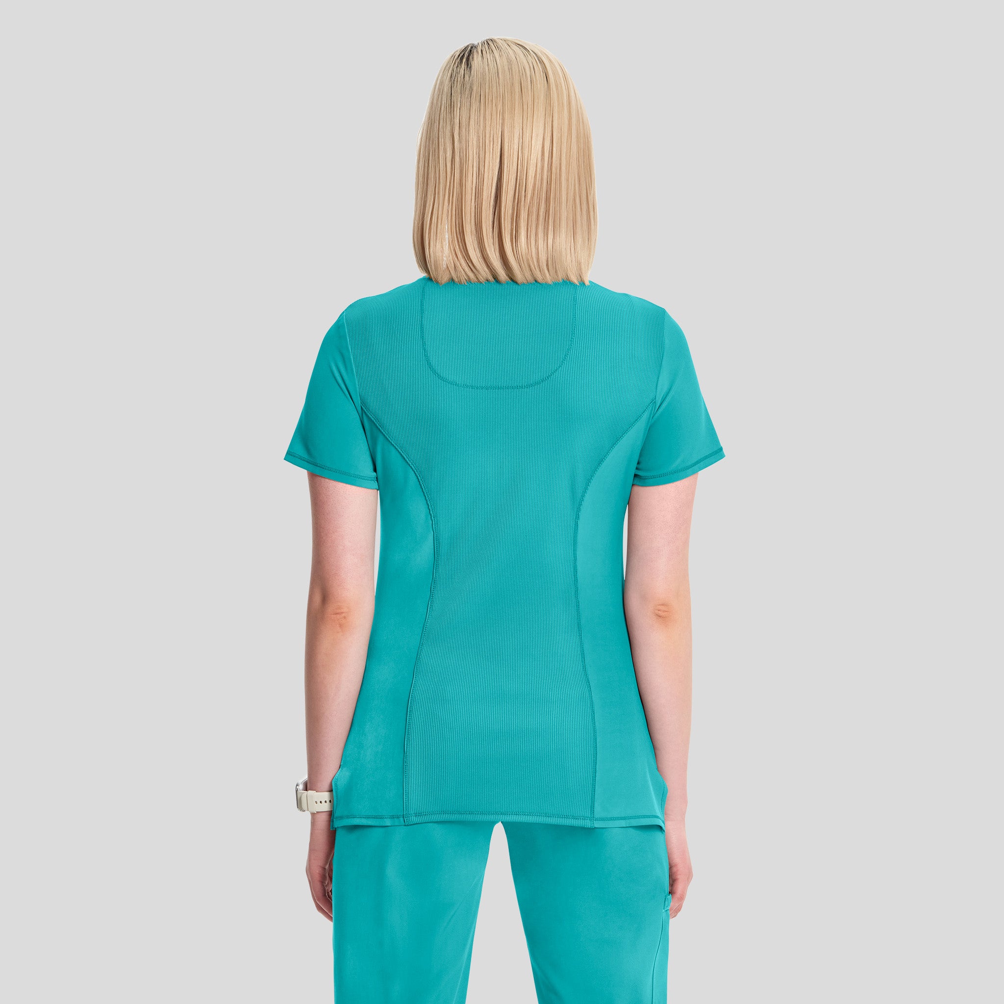 Infinity Mock Wrap Solid Scrub Top | Teal