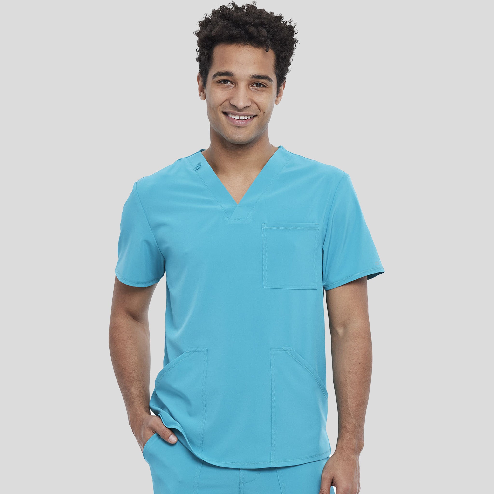 Men's V-Neck Top | Teal Blue