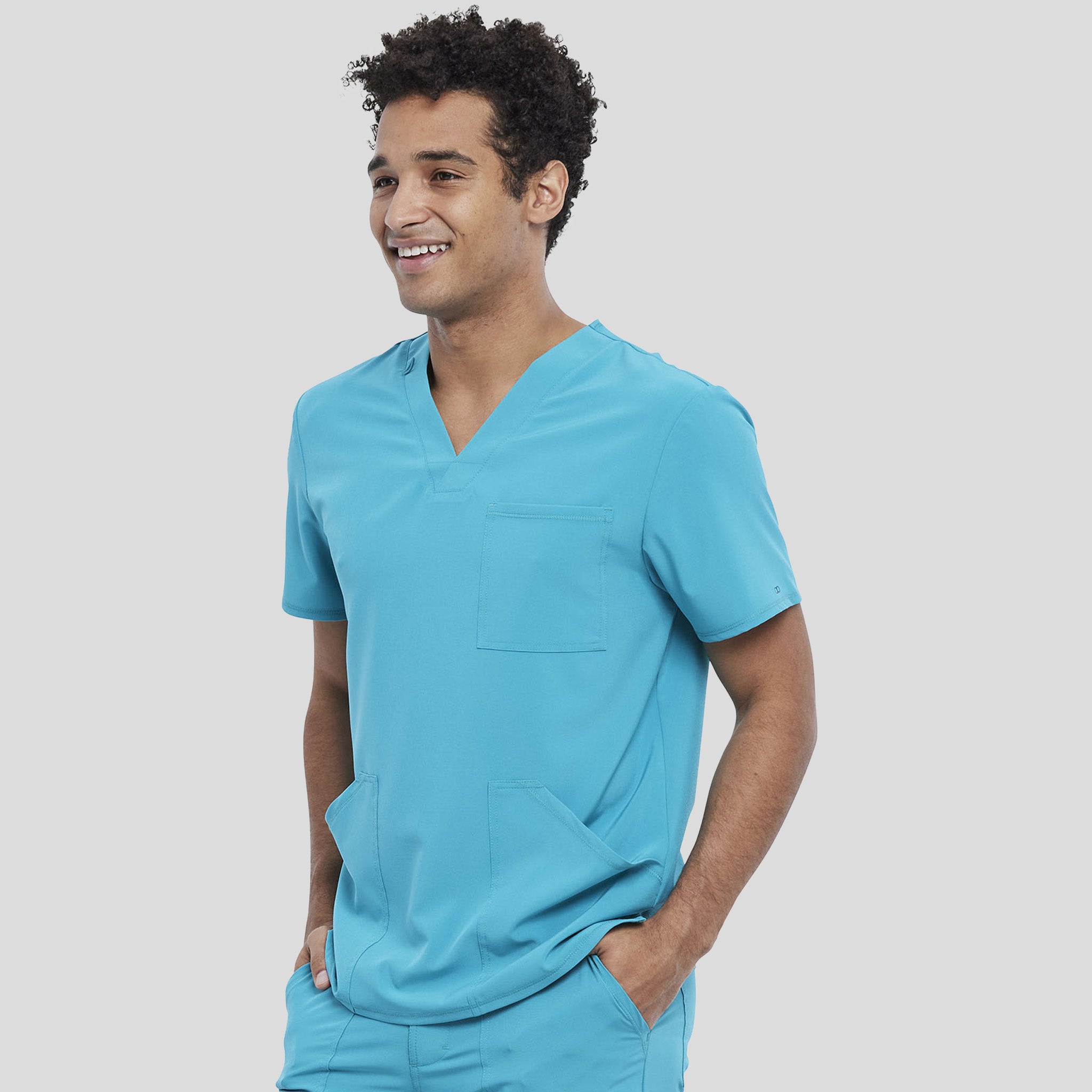 Men's V-Neck Top | Teal Blue