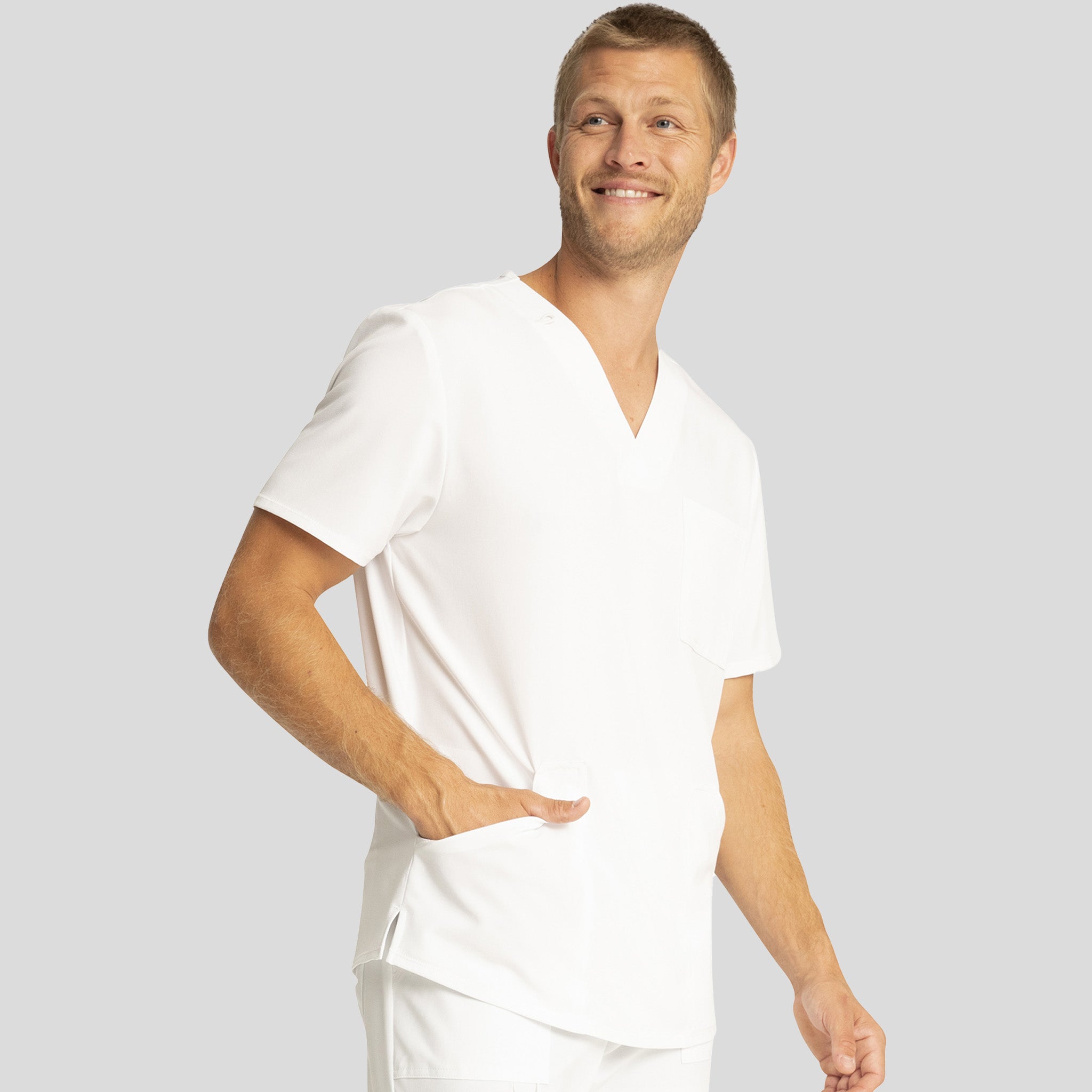 Men's V-Neck Top | White