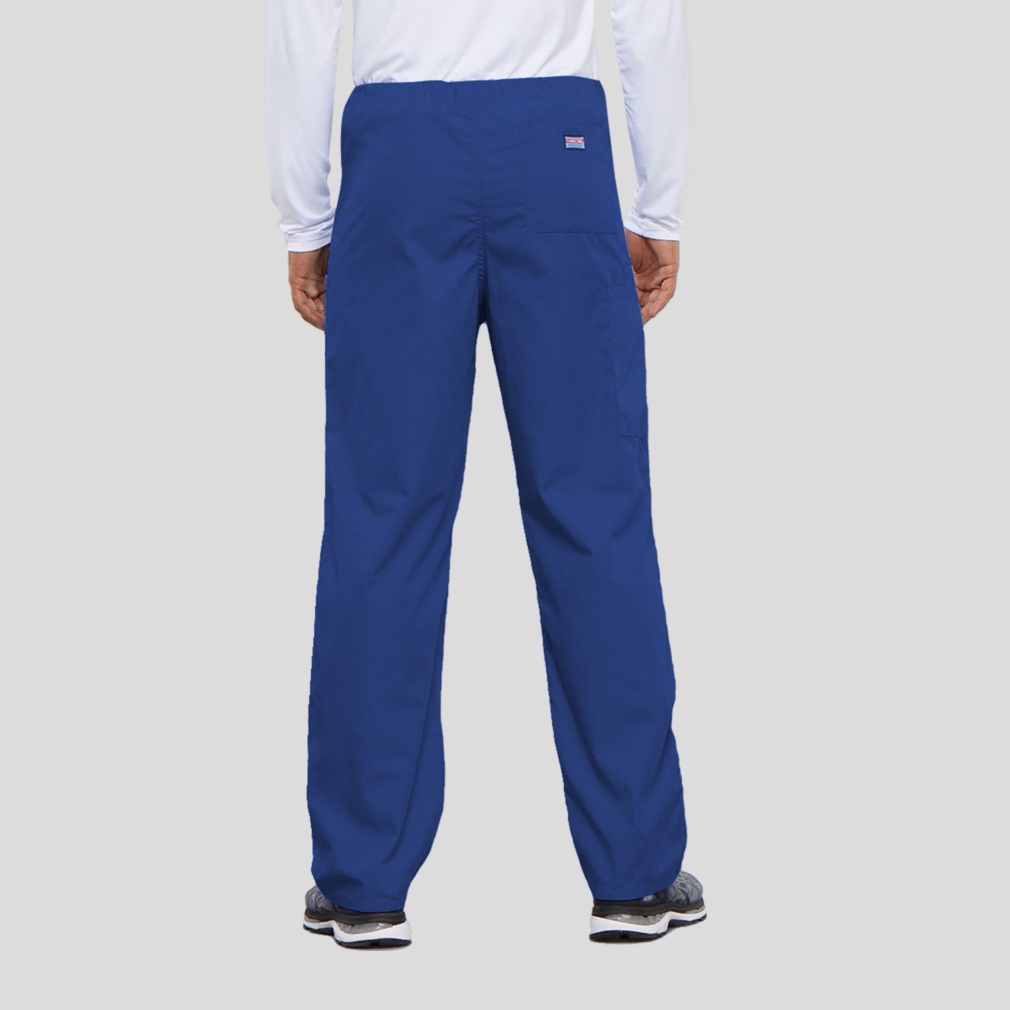 Unisex Drawstring Cargo Scrub Pant | Royal