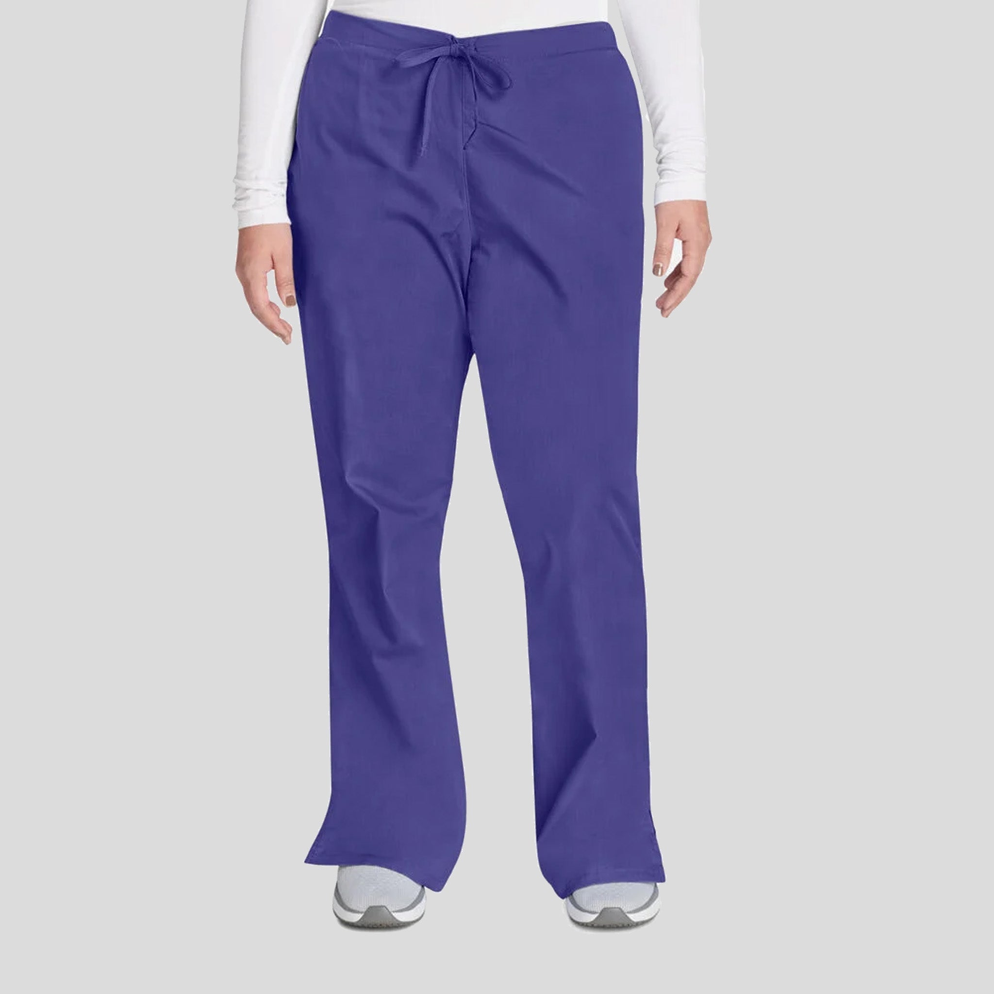 Natural Rise Flare Leg Drawstring Pant | Grape