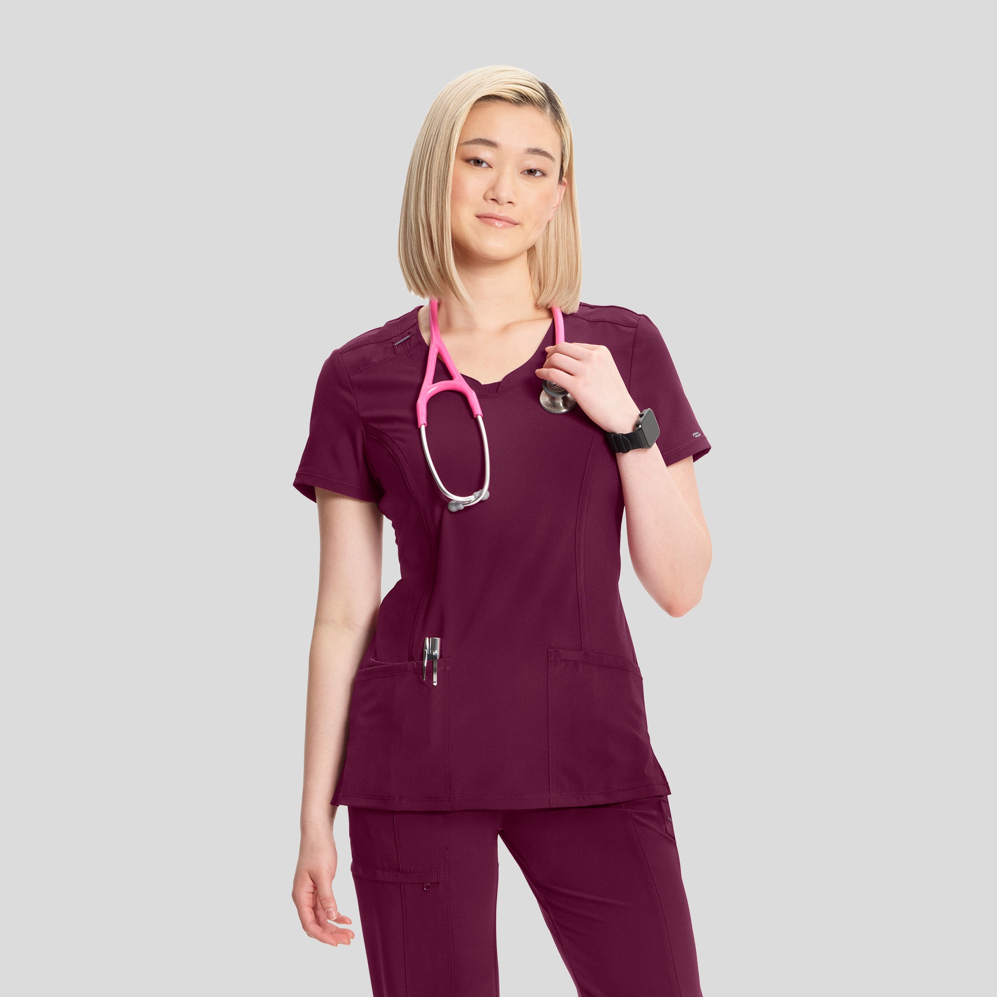 Women's Round Neck Top | Wine