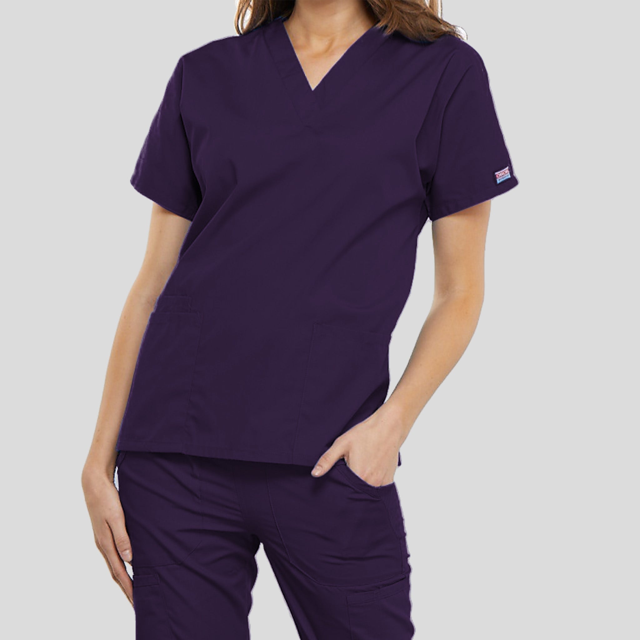 Women's V-Neck 2 Pocket | Eggplant