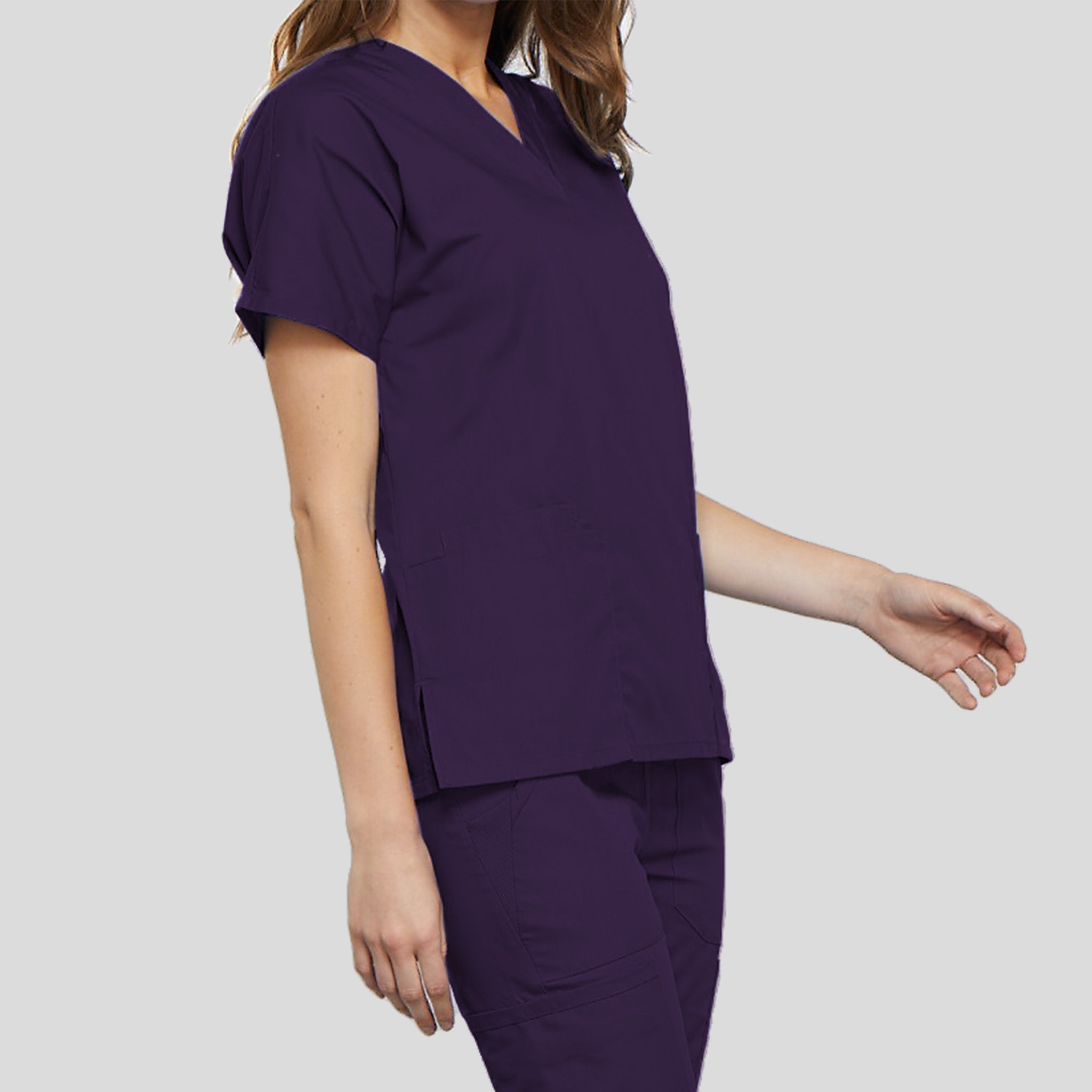 Women's V-Neck 2 Pocket | Eggplant