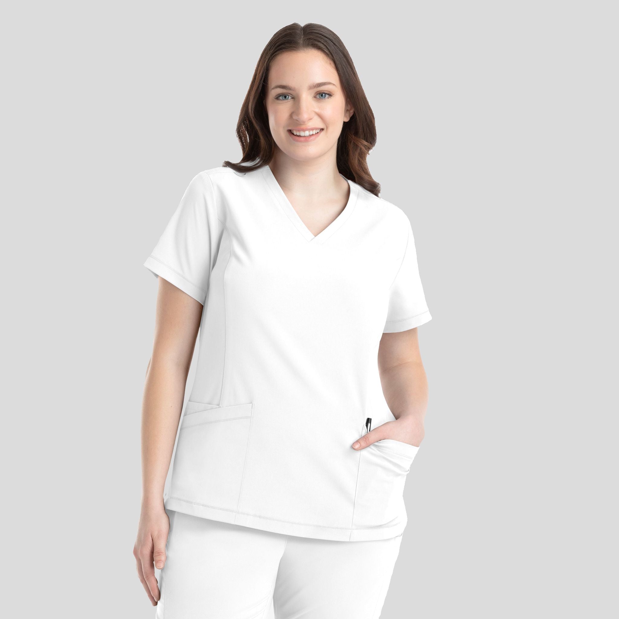 Women's V-Neck Top | White