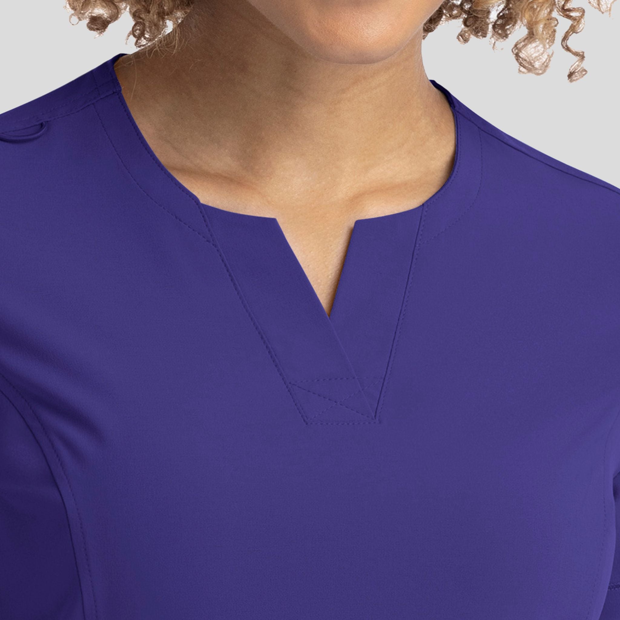 Notched Crew Neck Top | Grape