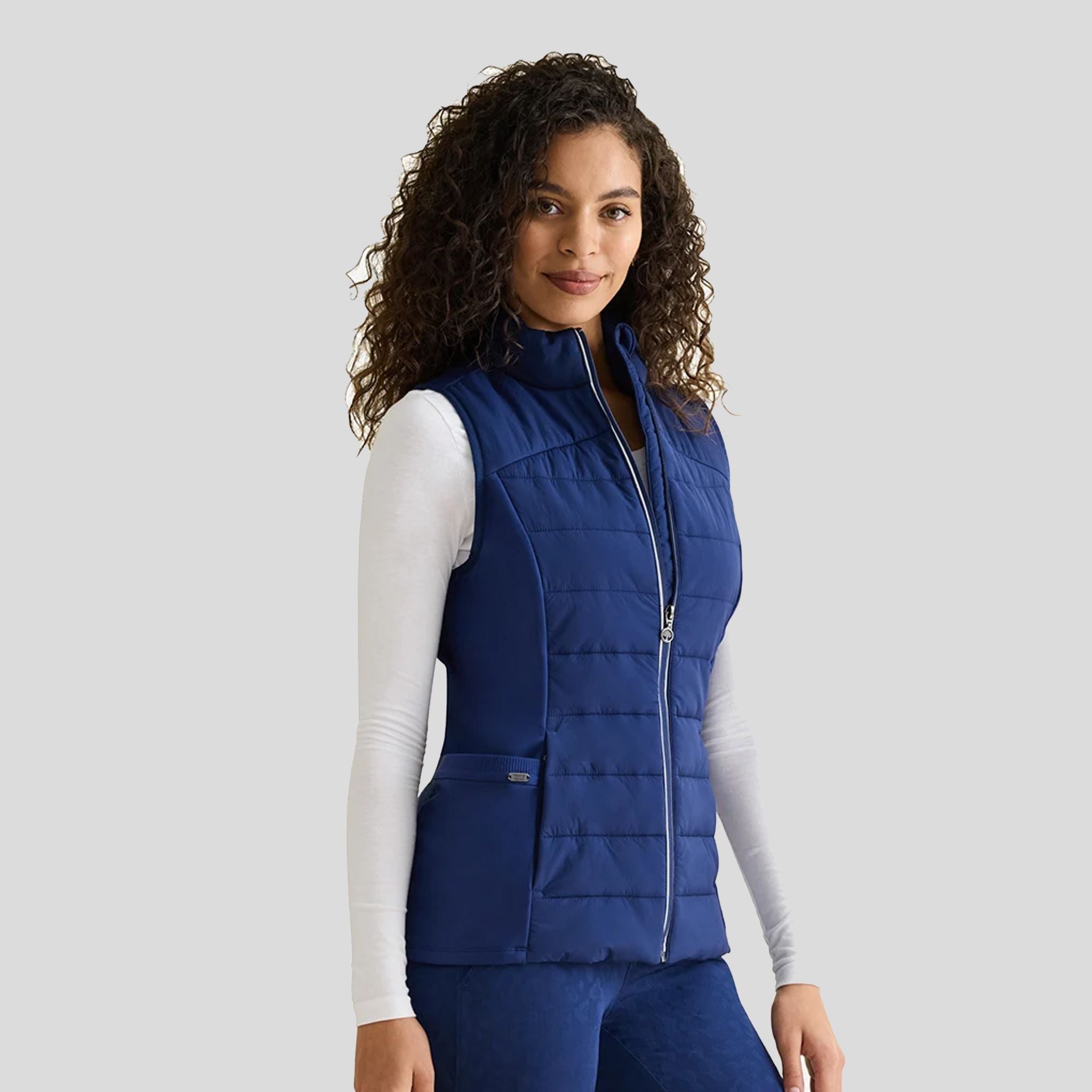 Khloe Sleeveless Jacket | Navy