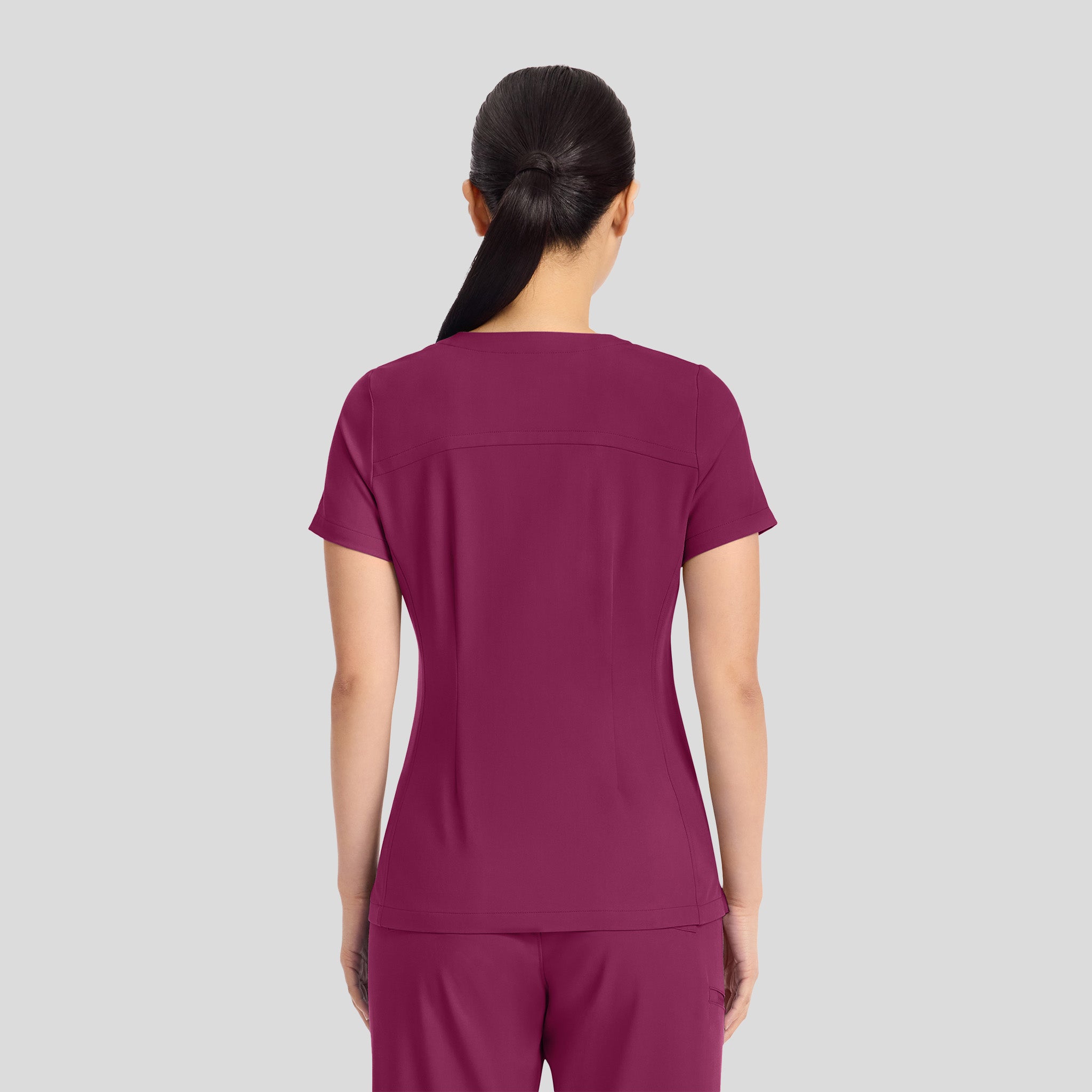 Women's Briana Y-Neck Scrub Top | Wine