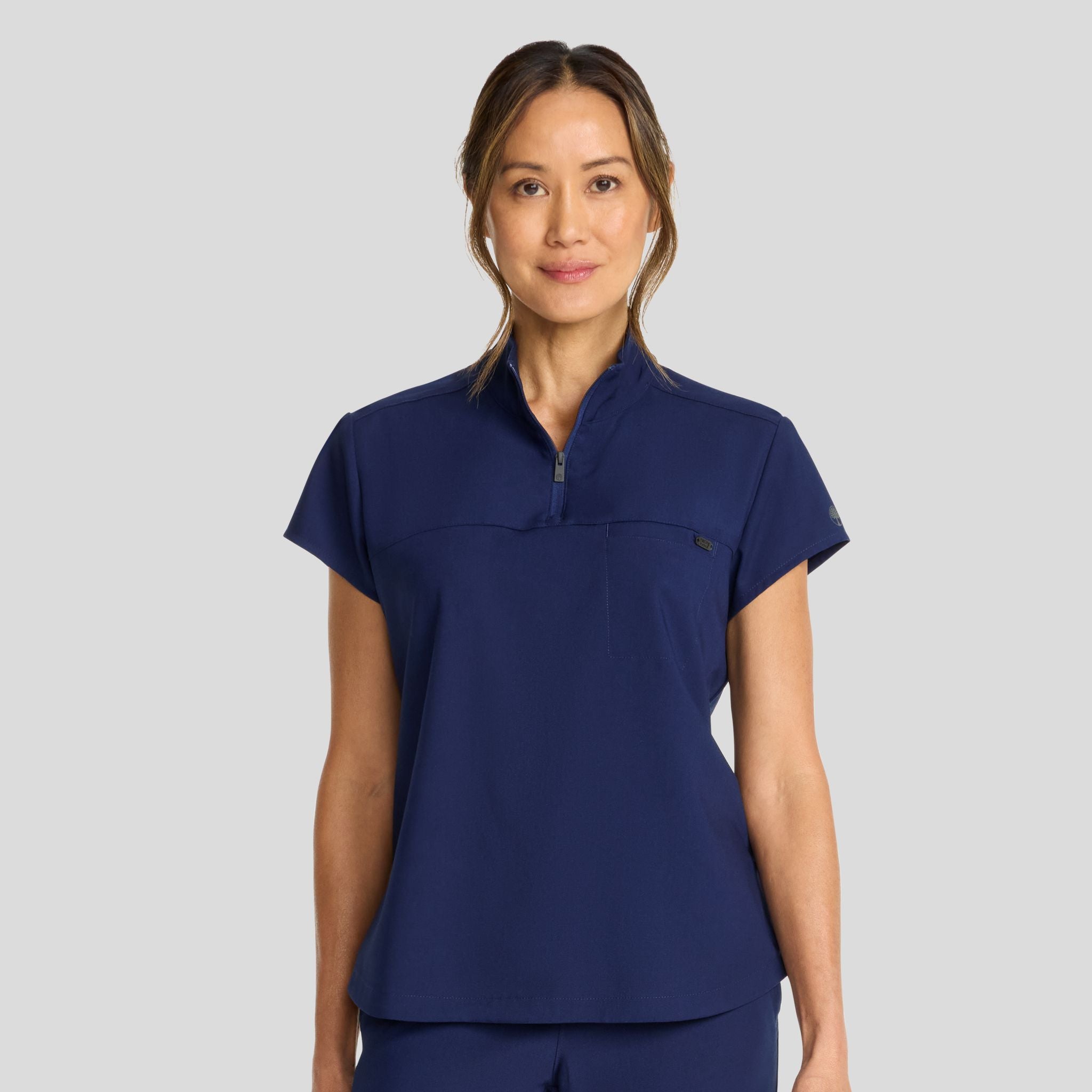 Women's Bella Quarter Zip Scrub Top | Navy
