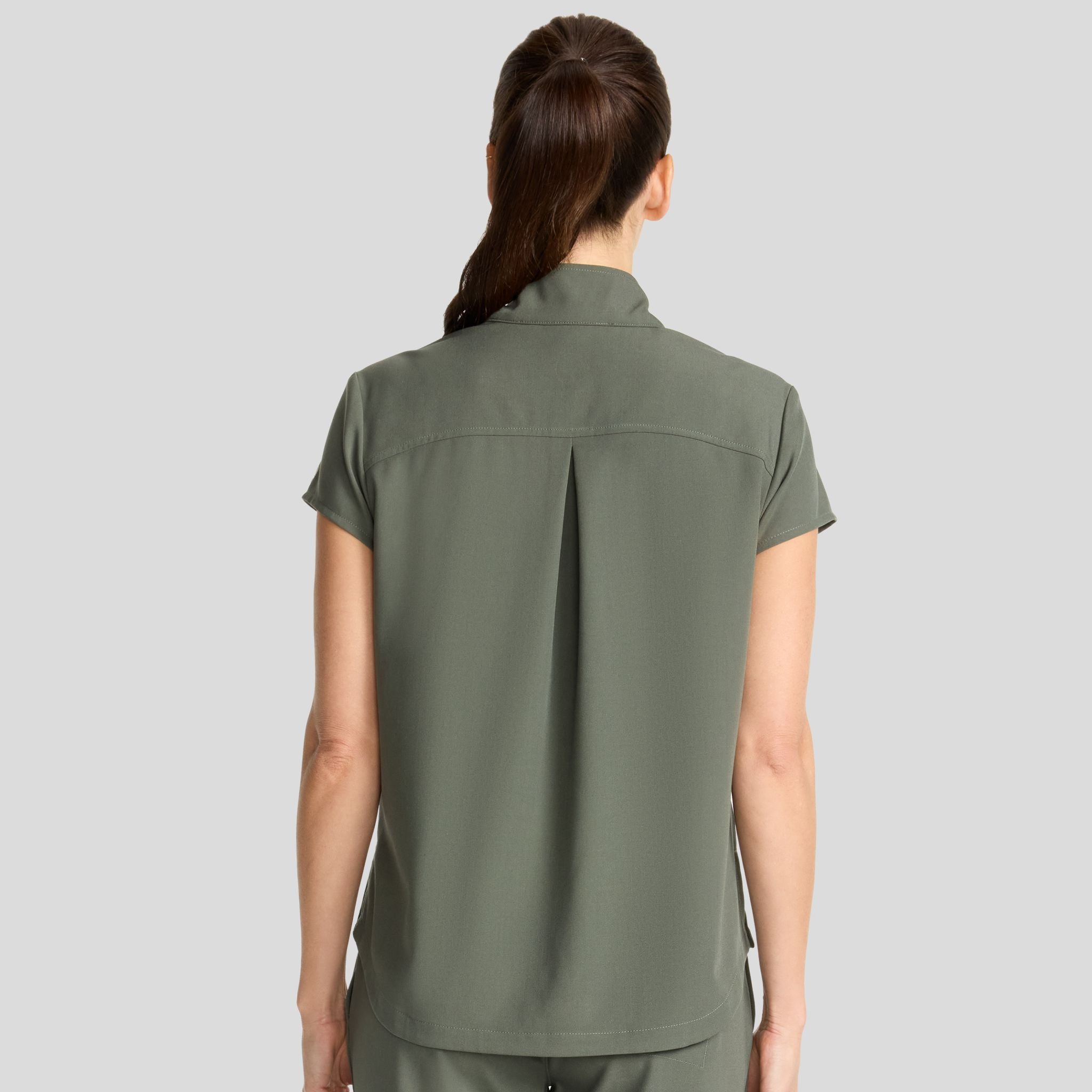 Women's Bella Quarter Zip Scrub Top | Olive