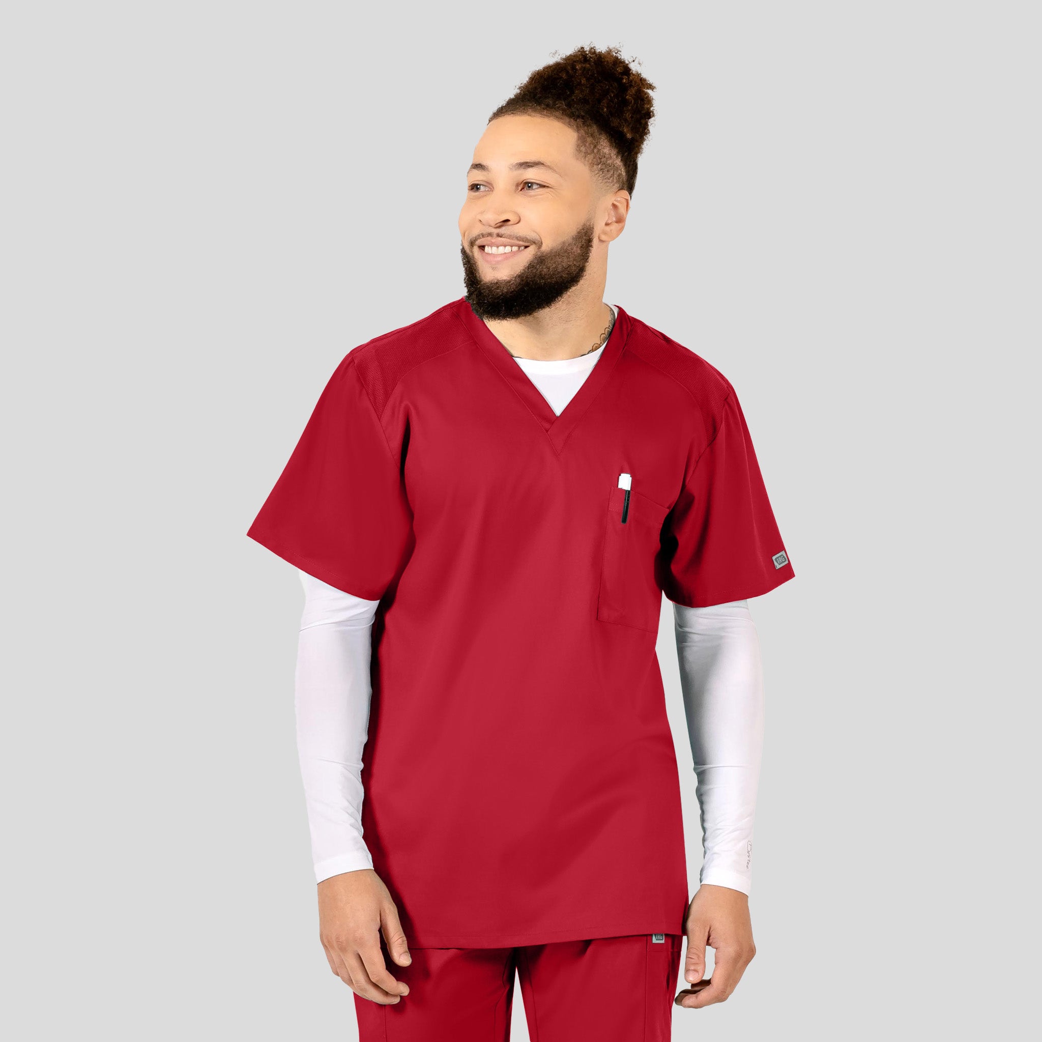 Menβs V-Neck Top | Red