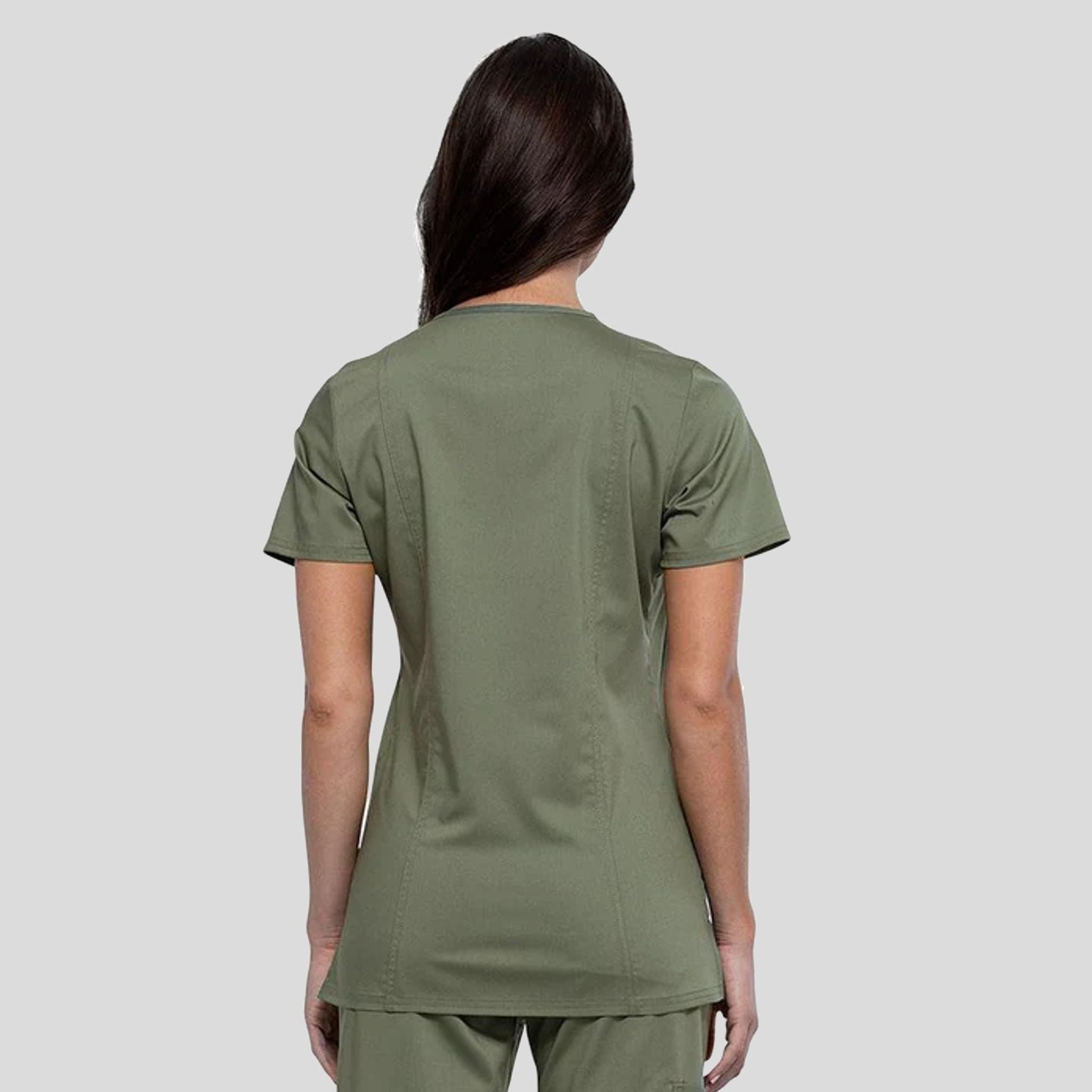 Women's V-Neck Solid Scrub Top | Olive