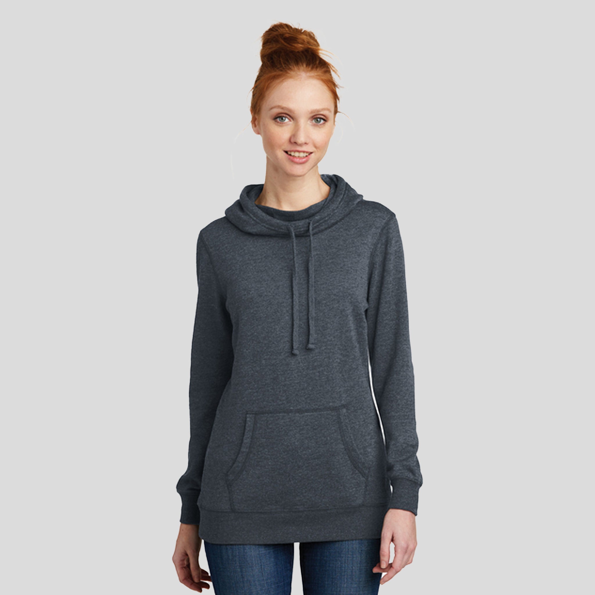 Womenβs Lightweight Fleece Hoodie | Heathered Navy