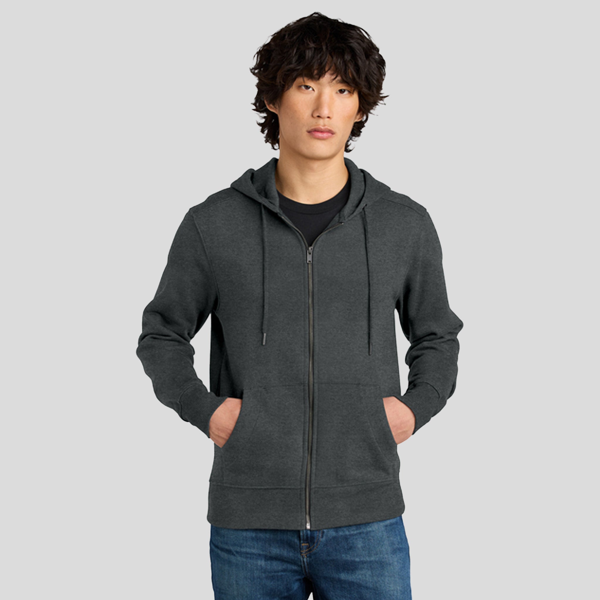 Perfect Weight® Fleece Full-Zip Hoodie | Heathered Charcoal
