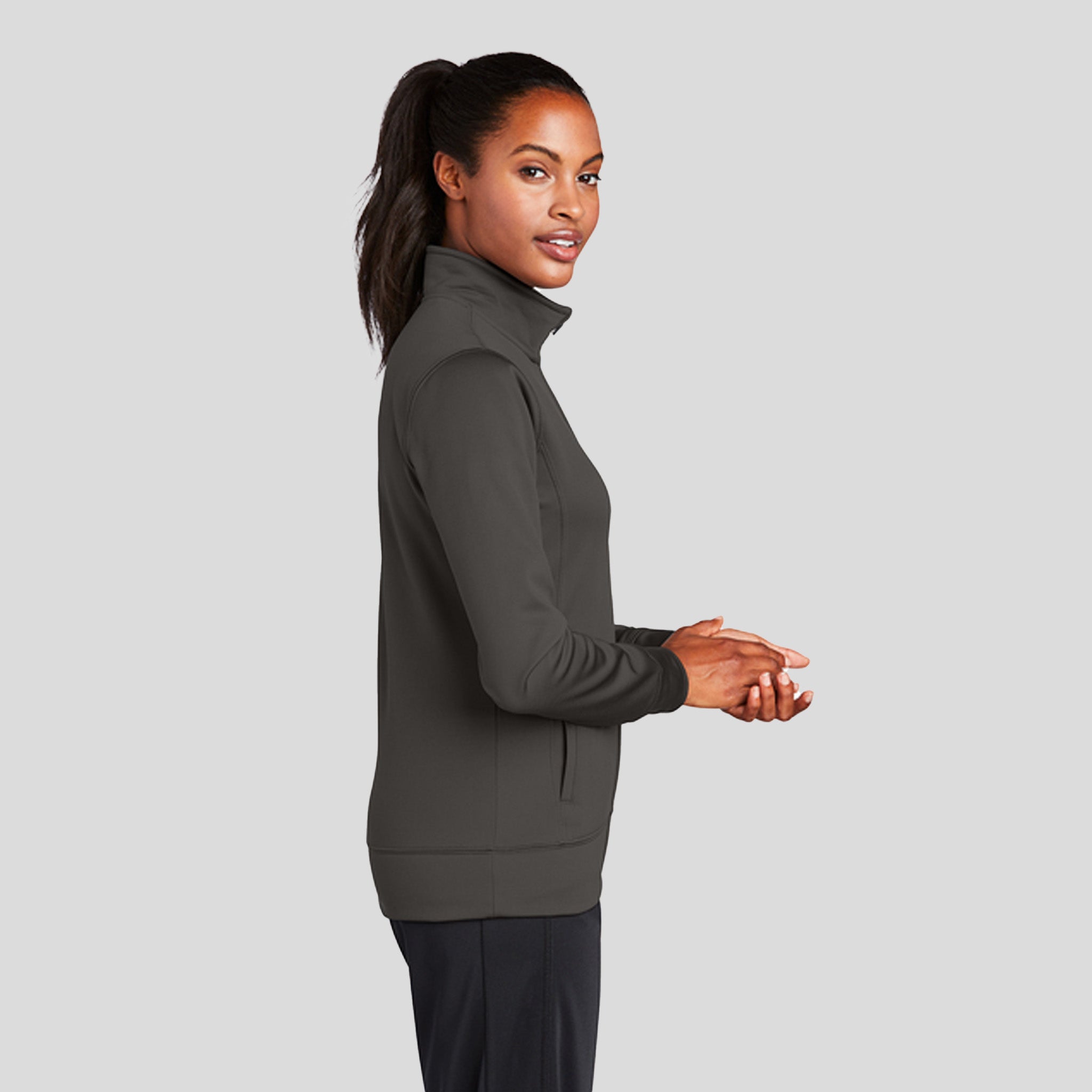 Women's Sport-Wickยฎ Fleece Full-Zip Jacket | Iron Grey