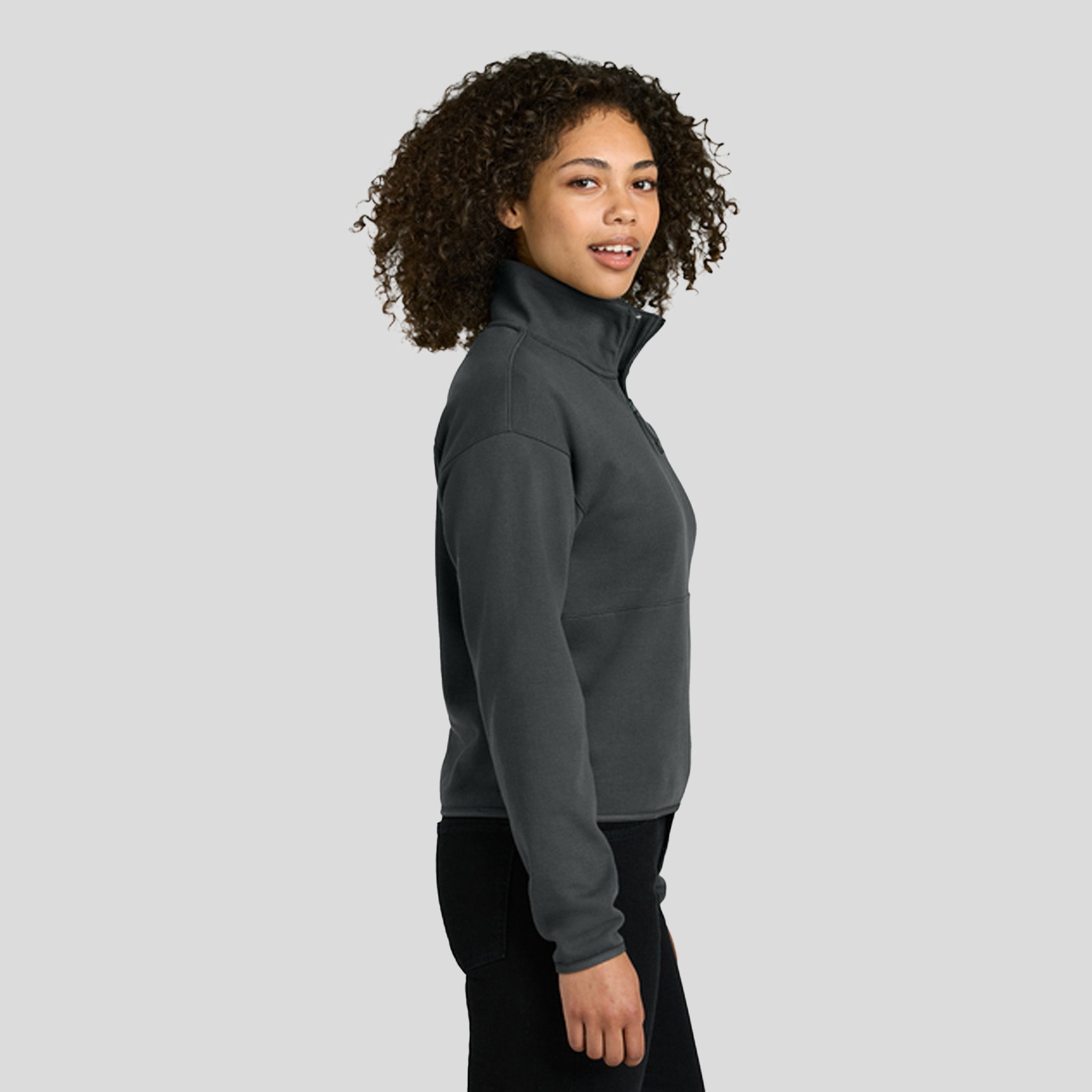 Womenβs Double-Knit 1/2-Zip Fleece | Asphalt Grey