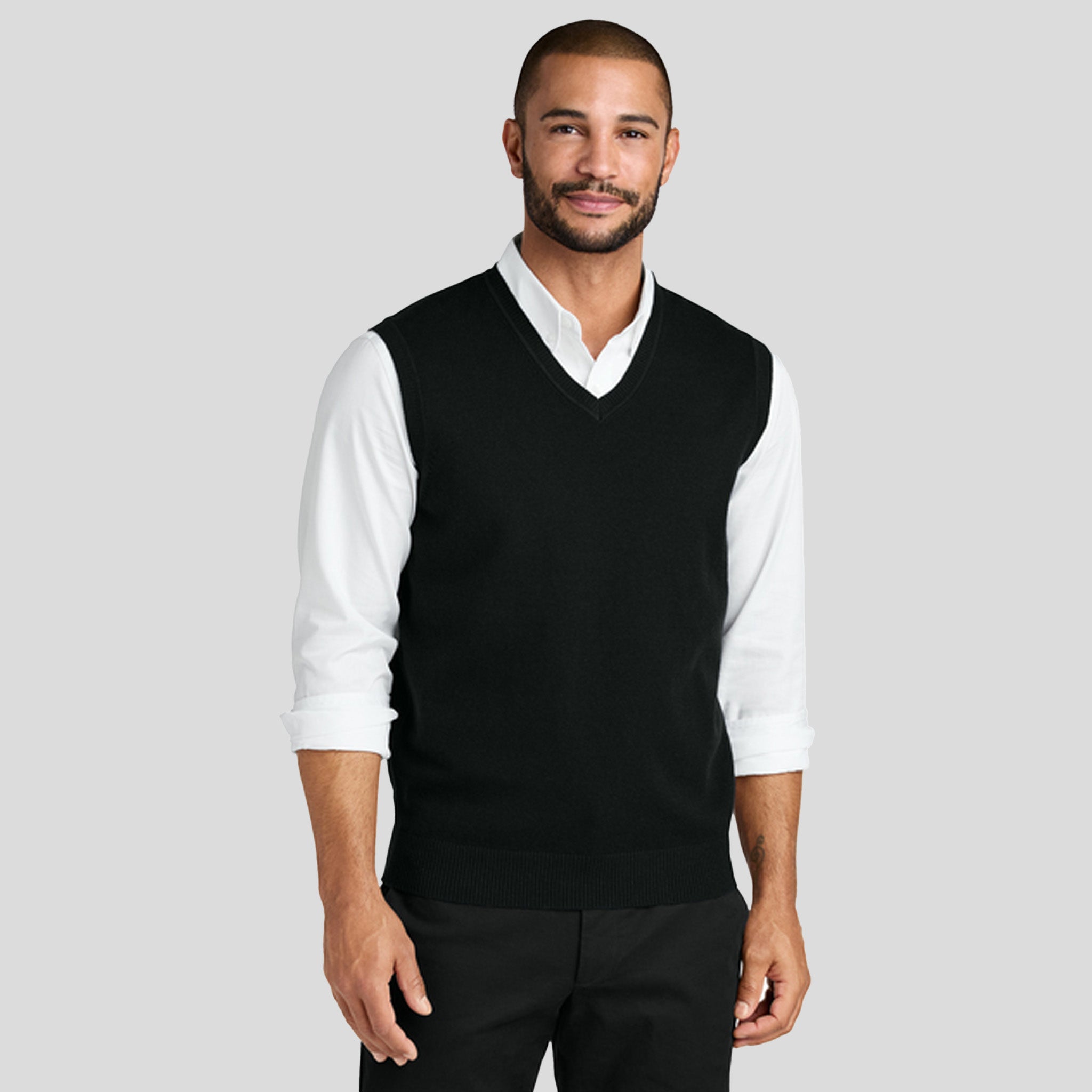Easy Care Sweater Vest | Deep Black