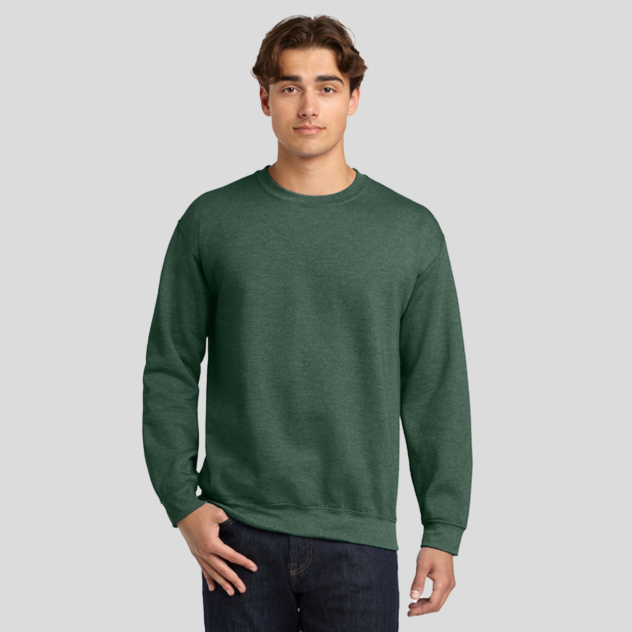 Heavy Blendβ’ Crewneck Sweatshirt | Heather Dark Green