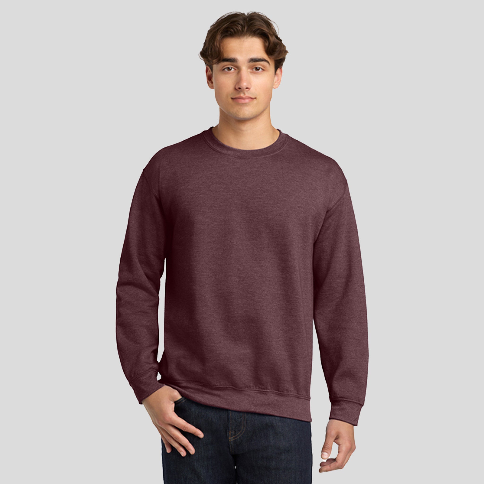 Heavy Blendβ’ Crewneck Sweatshirt | Heather Dark Maroon