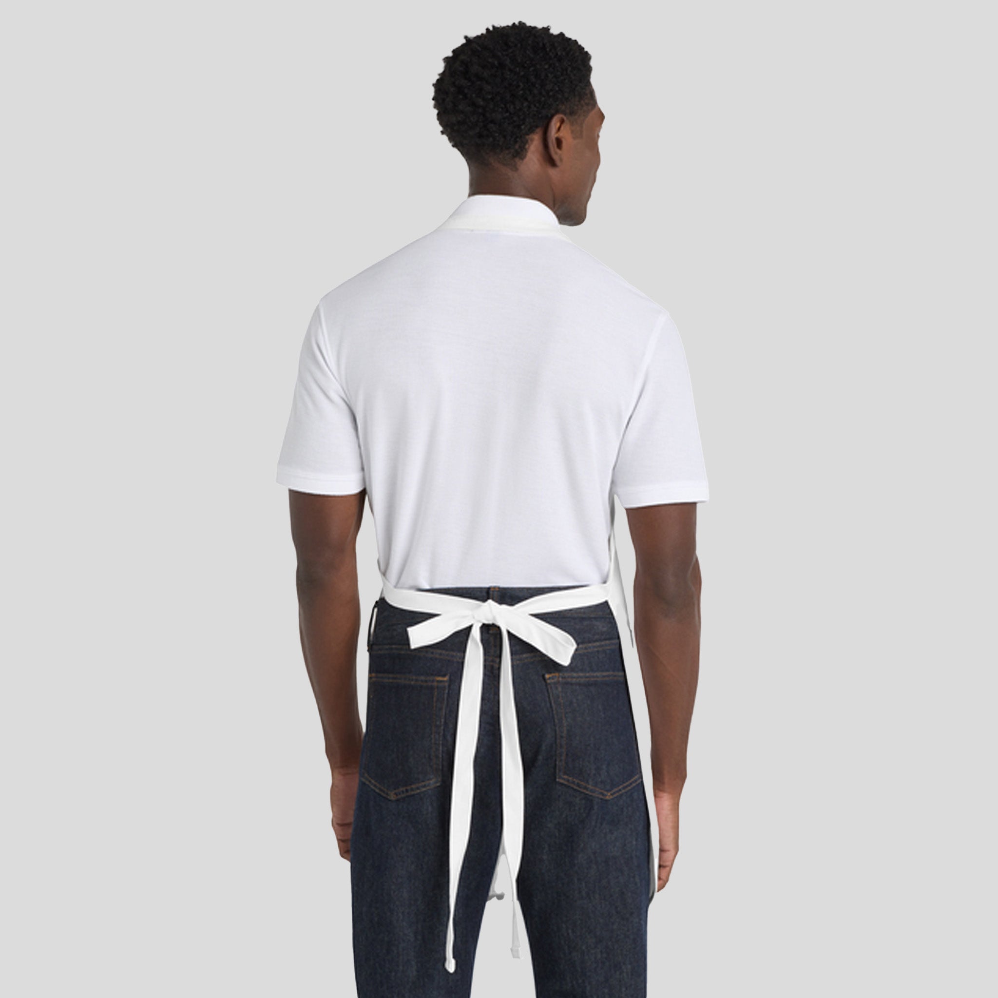 Full-Length Apron with Pockets | White