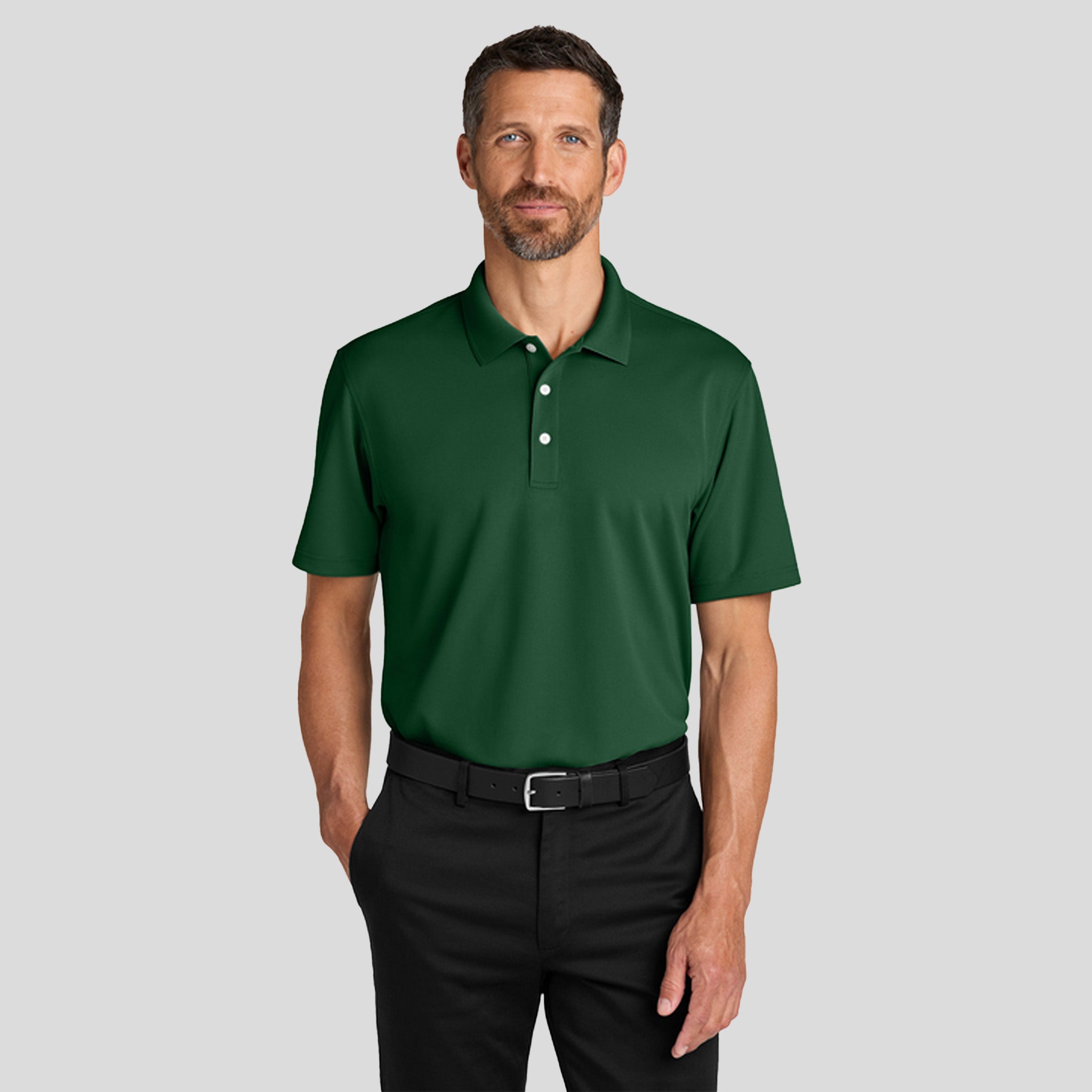 Men's Dry Zoneยฎ Stain-Release Grid Polo | Hunter Green