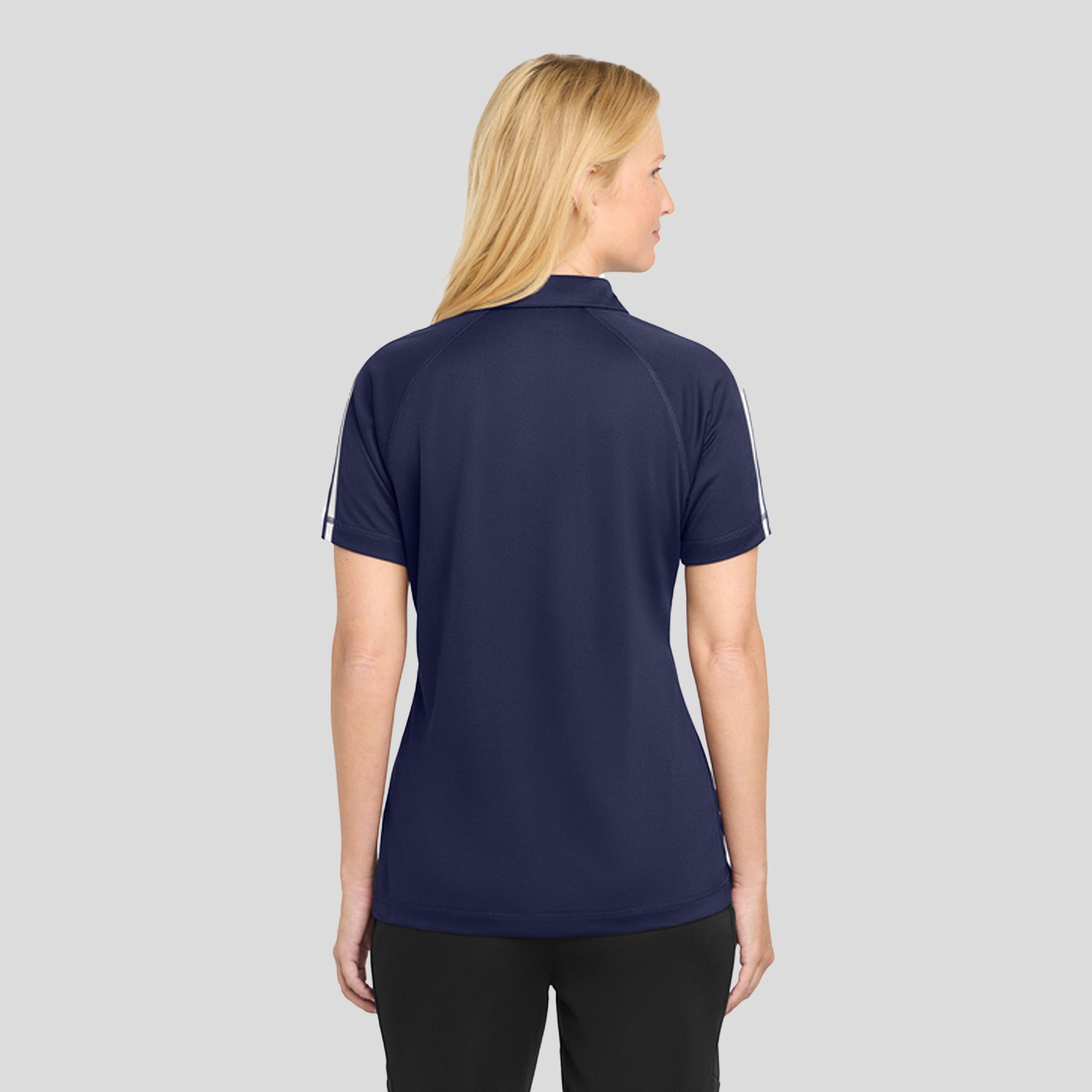 Women's PosiChargeยฎ Micro-Mesh Colorblock Polo | Navy/White