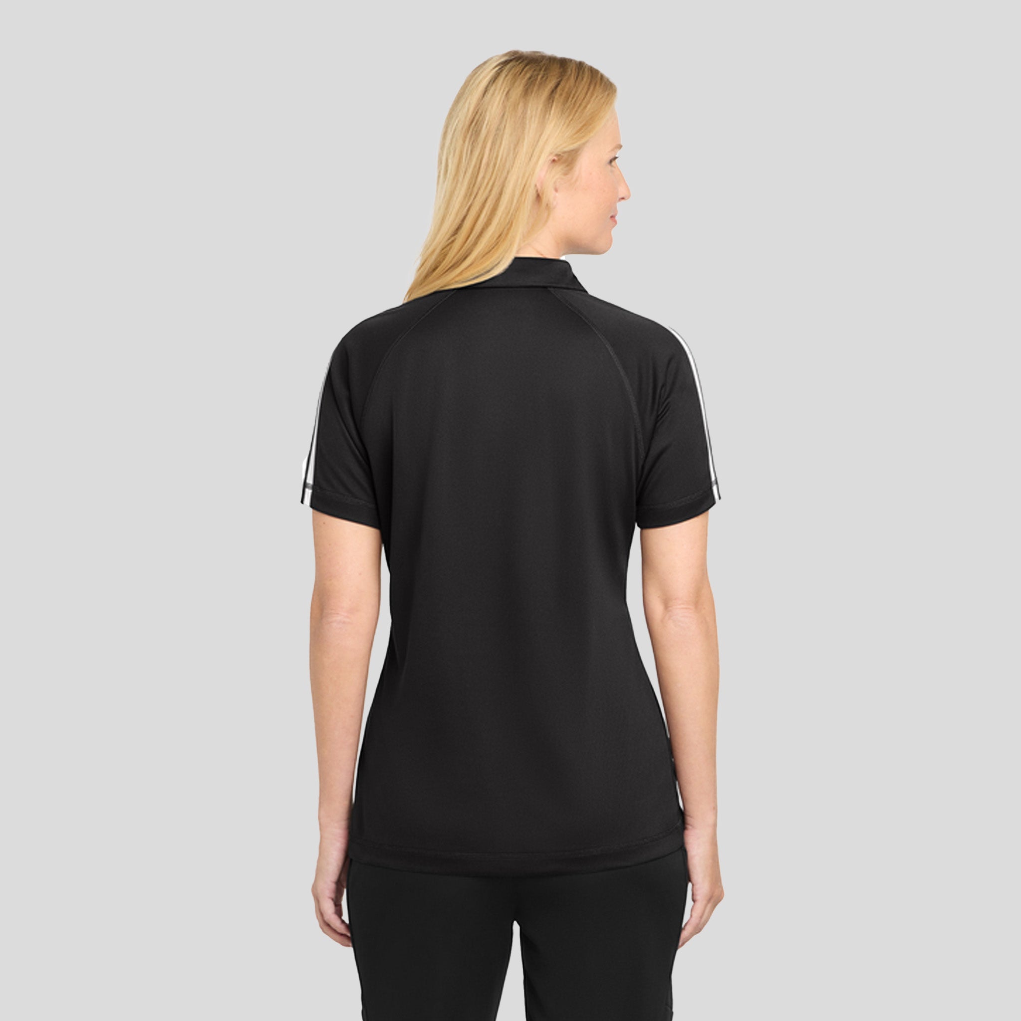 Women's PosiChargeยฎ Micro-Mesh Colorblock Polo | Black/White