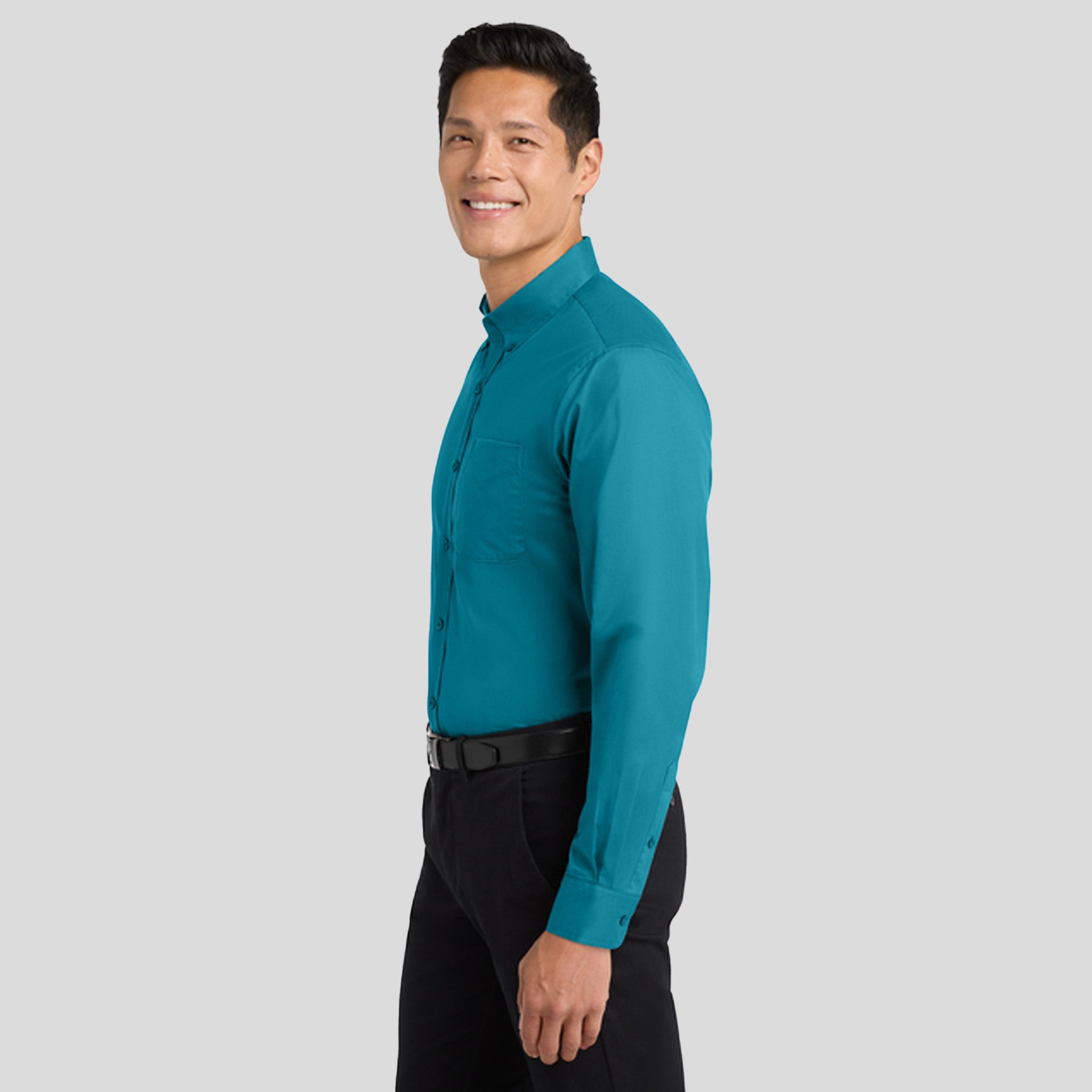 Long Sleeve Easy Care Shirt | Teal Green
