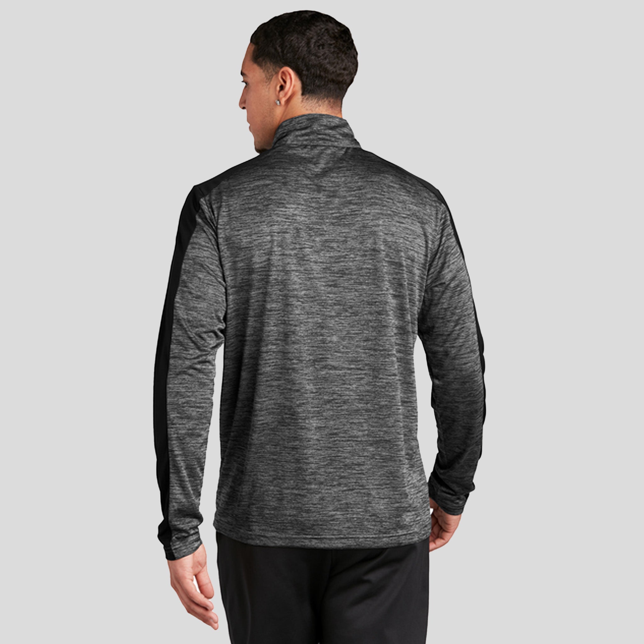 PosiChargeยฎ Electric Heather Colorblock 1/4-Zip Pullover | Grey-Black Electric/Black