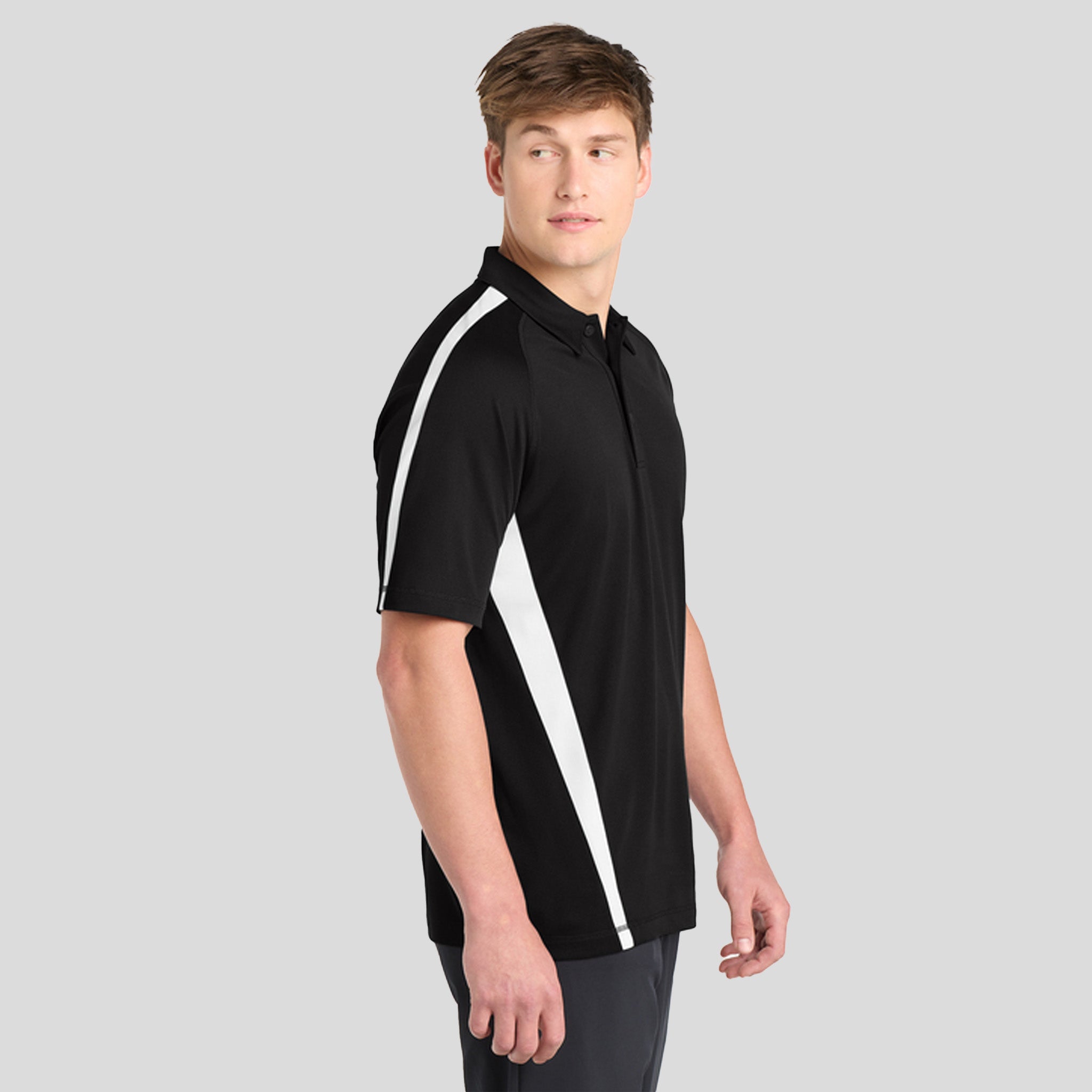 PosiChargeยฎ Micro-Mesh Colorblock Polo | Black/White