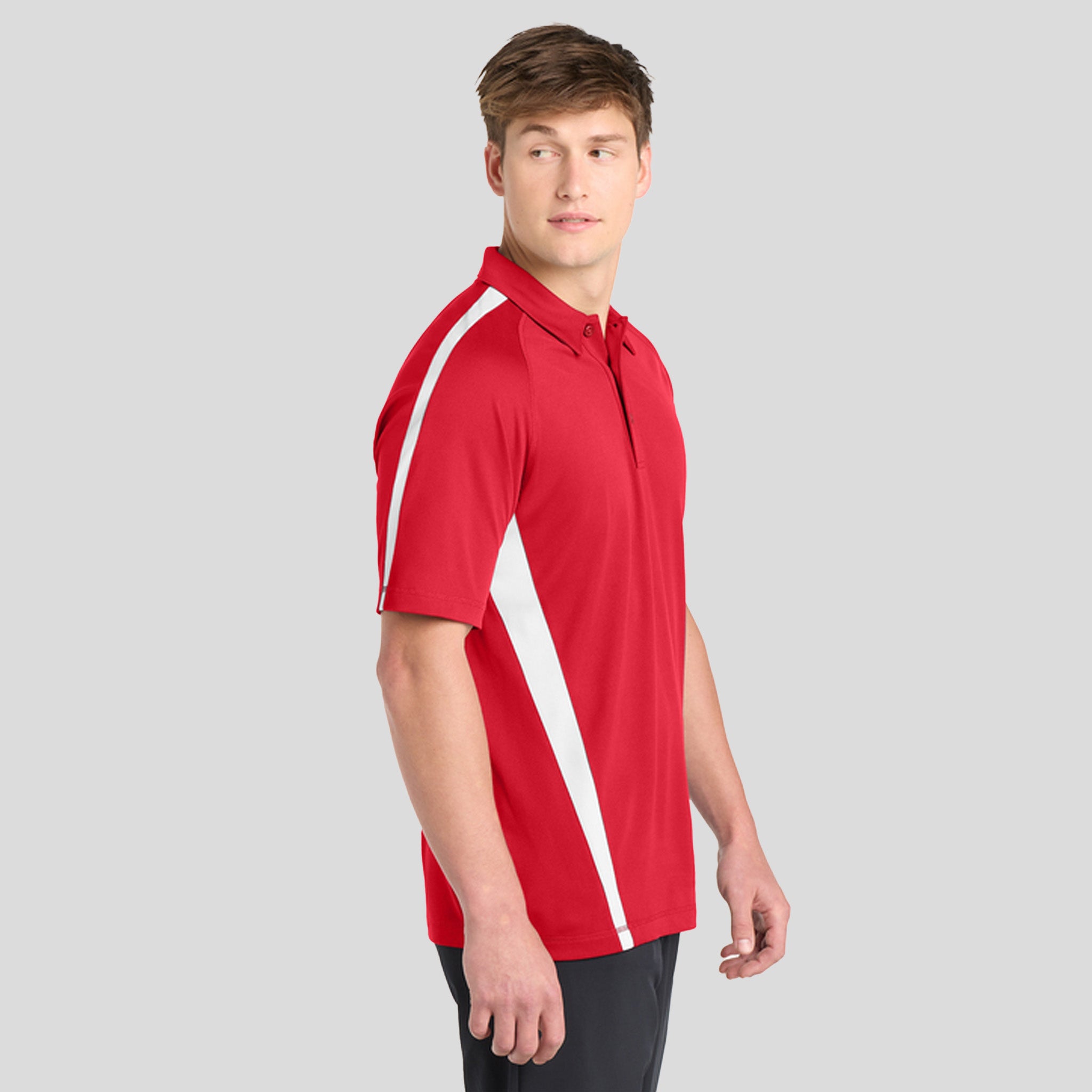 PosiChargeยฎ Micro-Mesh Colorblock Polo | Red/White