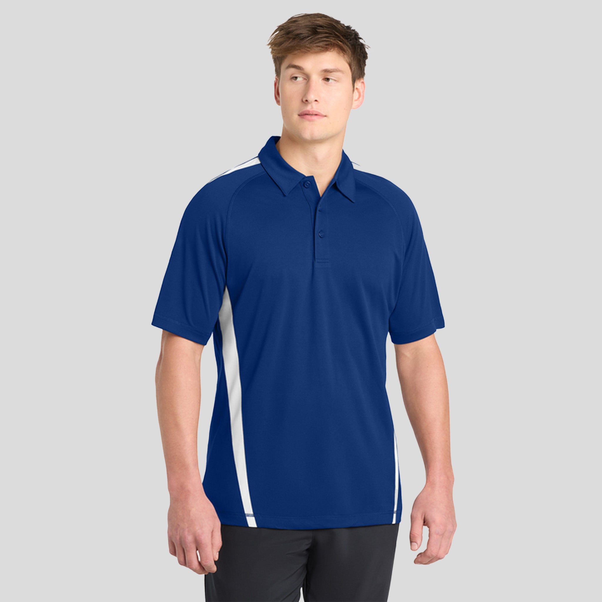 PosiChargeยฎ Micro-Mesh Colorblock Polo | Royal/White