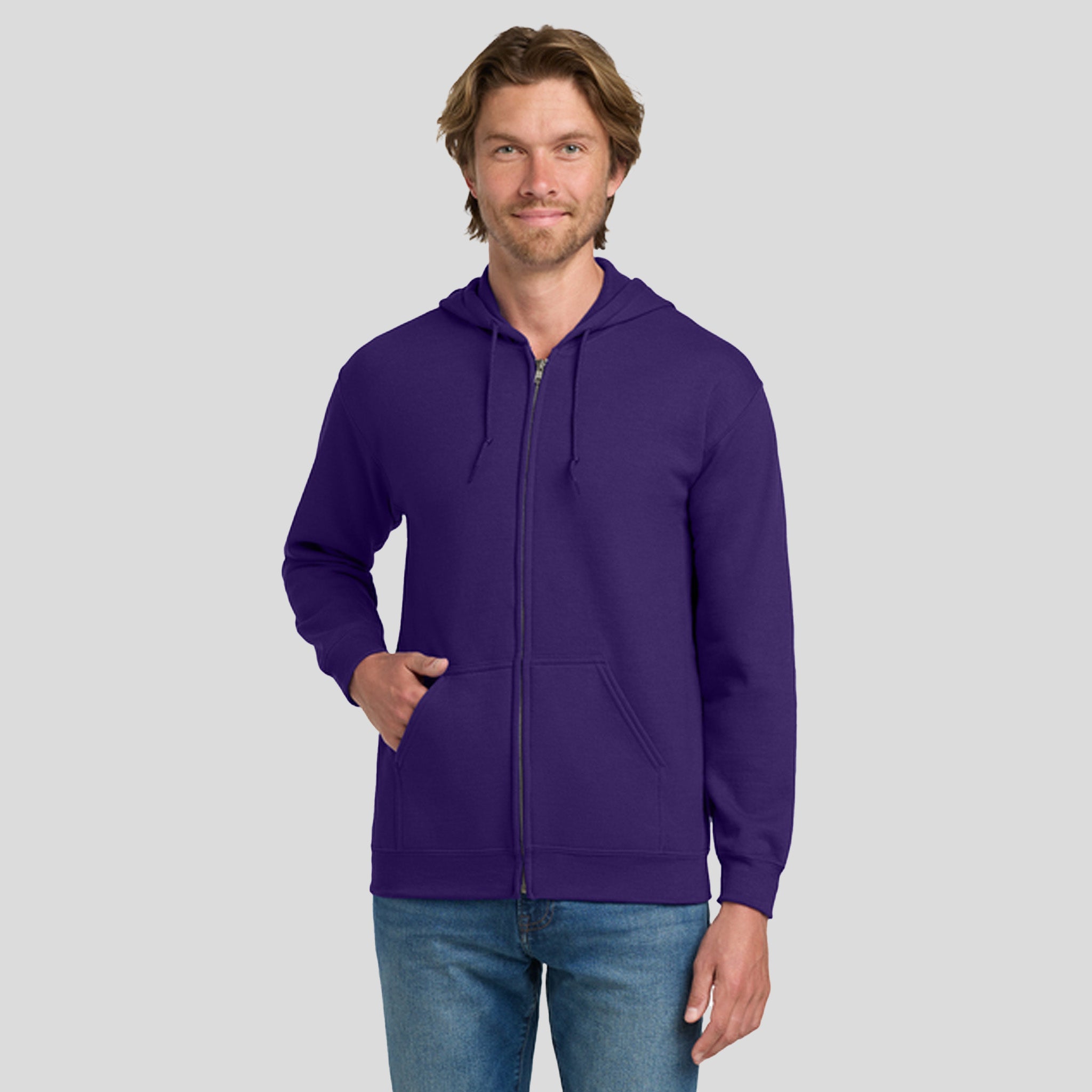 Heavy Blendβ’ Full-Zip Hooded Sweatshirt | Purple