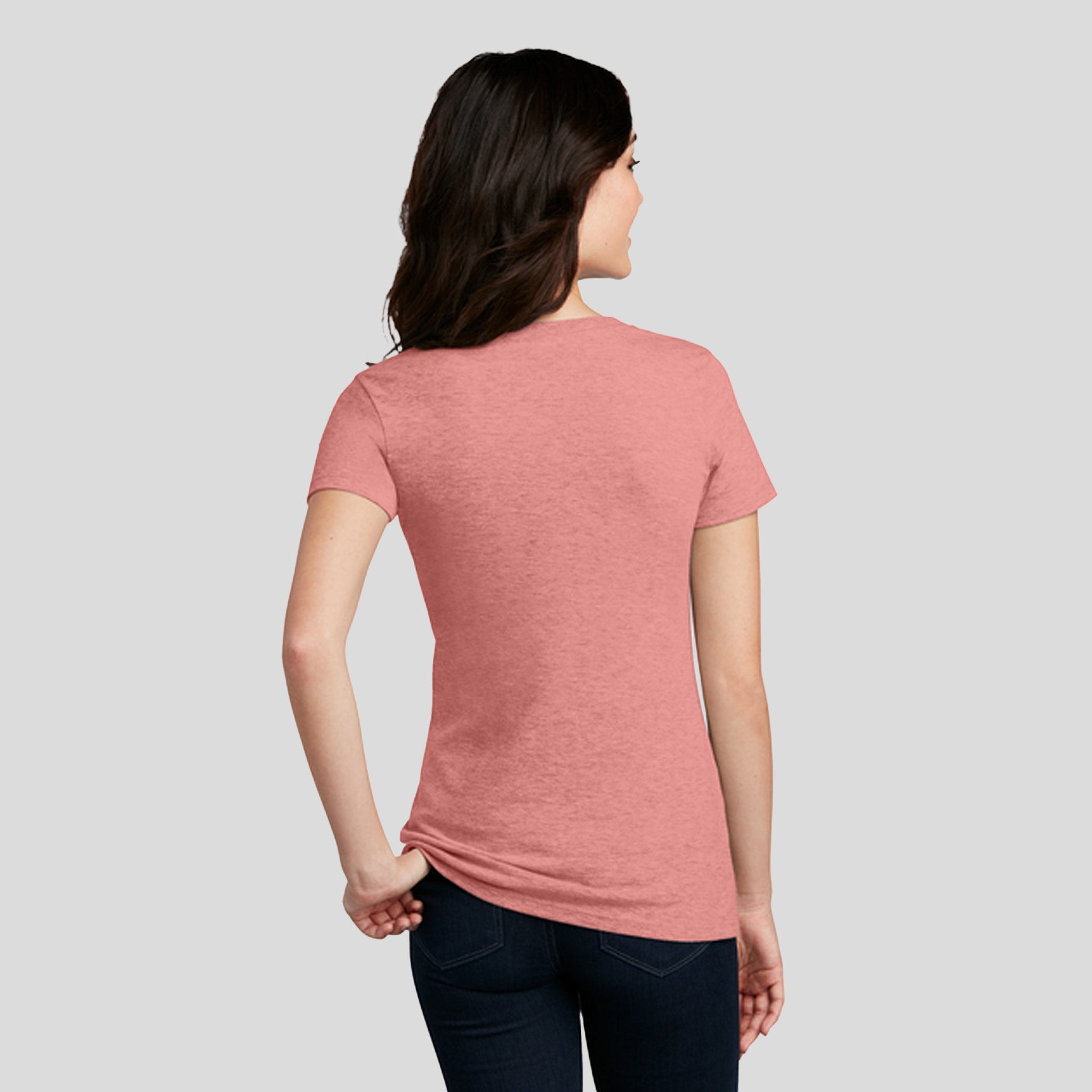 Womenโs Perfect Blendยฎ CVC V-Neck Tee | Blush Frost