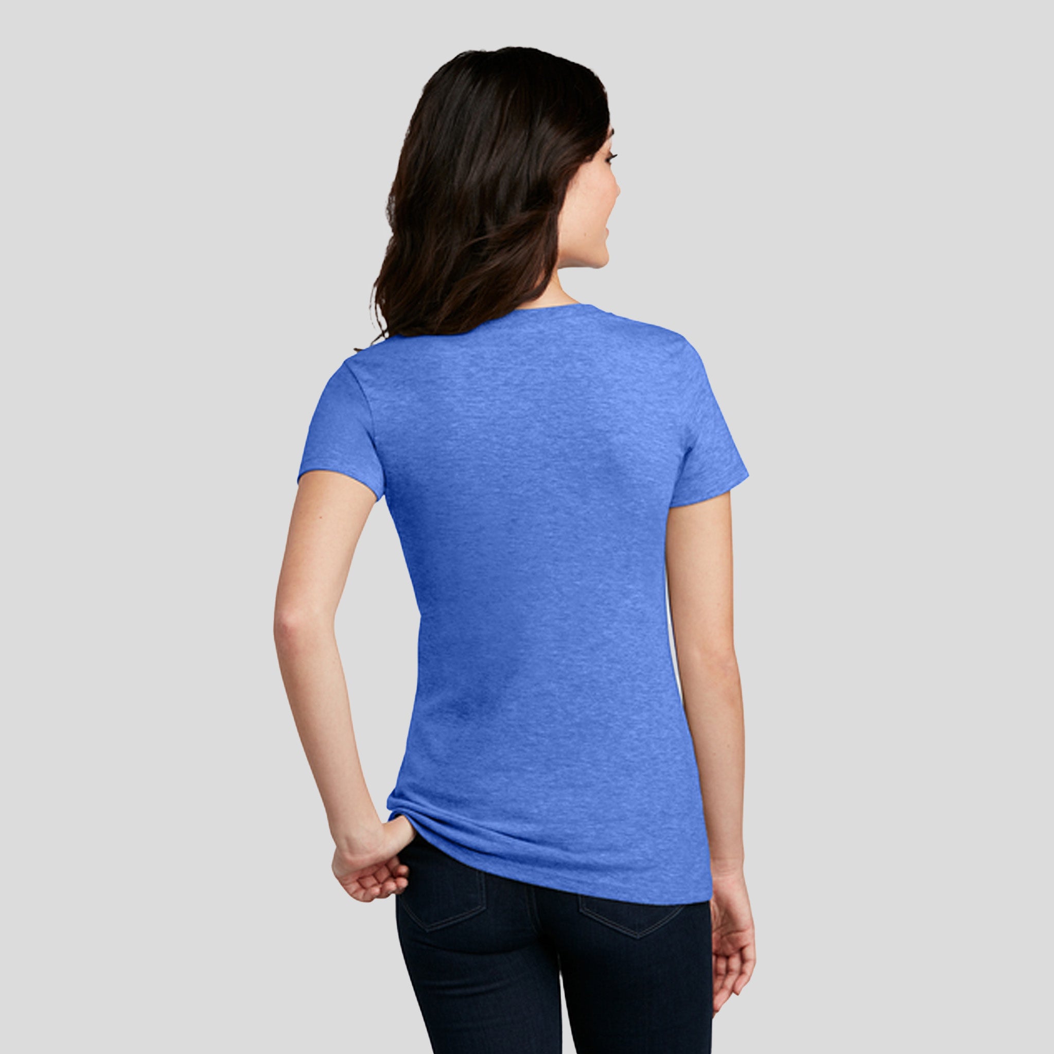 Womenโs Perfect Blendยฎ CVC V-Neck Tee | Heathered Royal