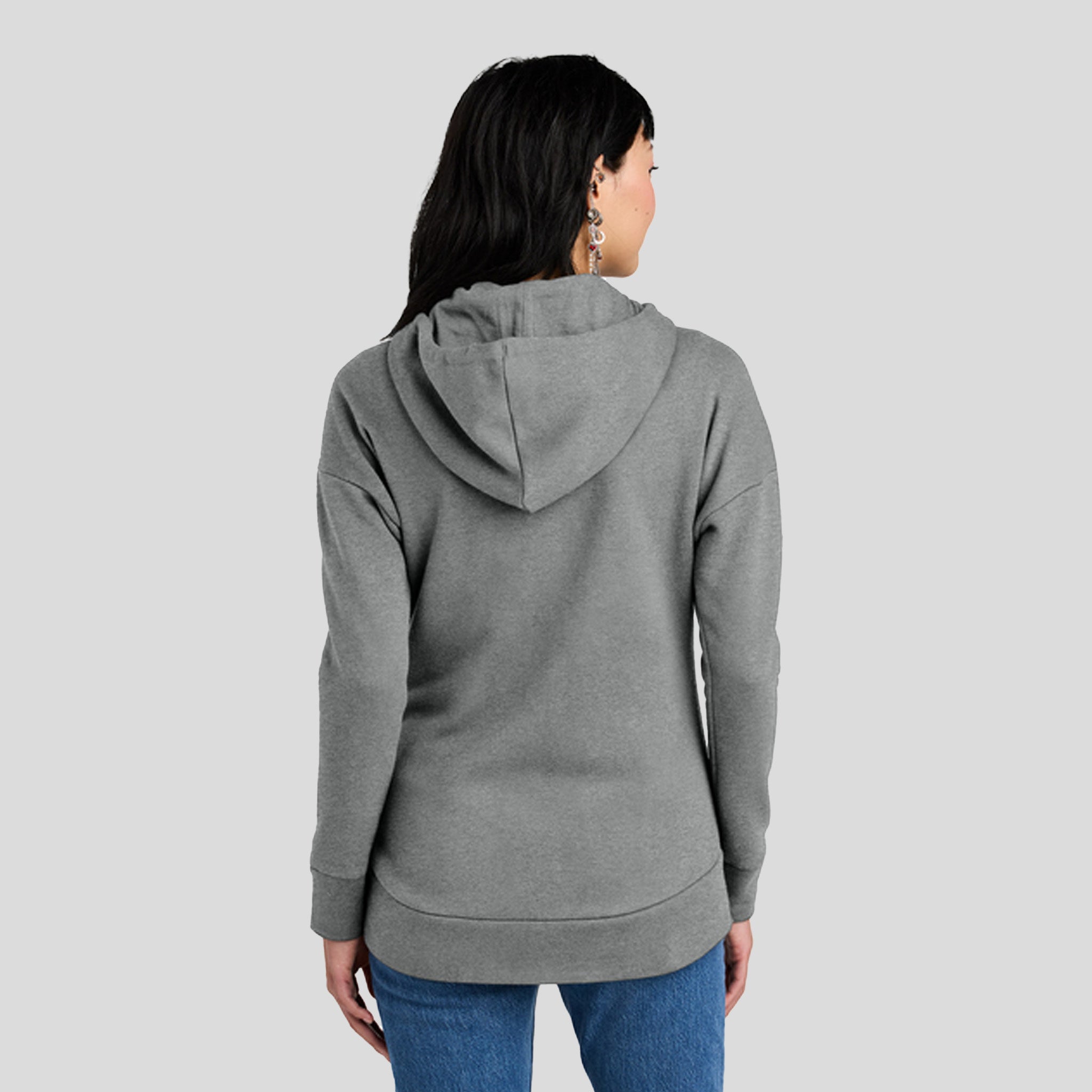 Womenโs Perfect Weightยฎ Fleece Drop Shoulder Full-Zip Hoodie | Heathered Steel