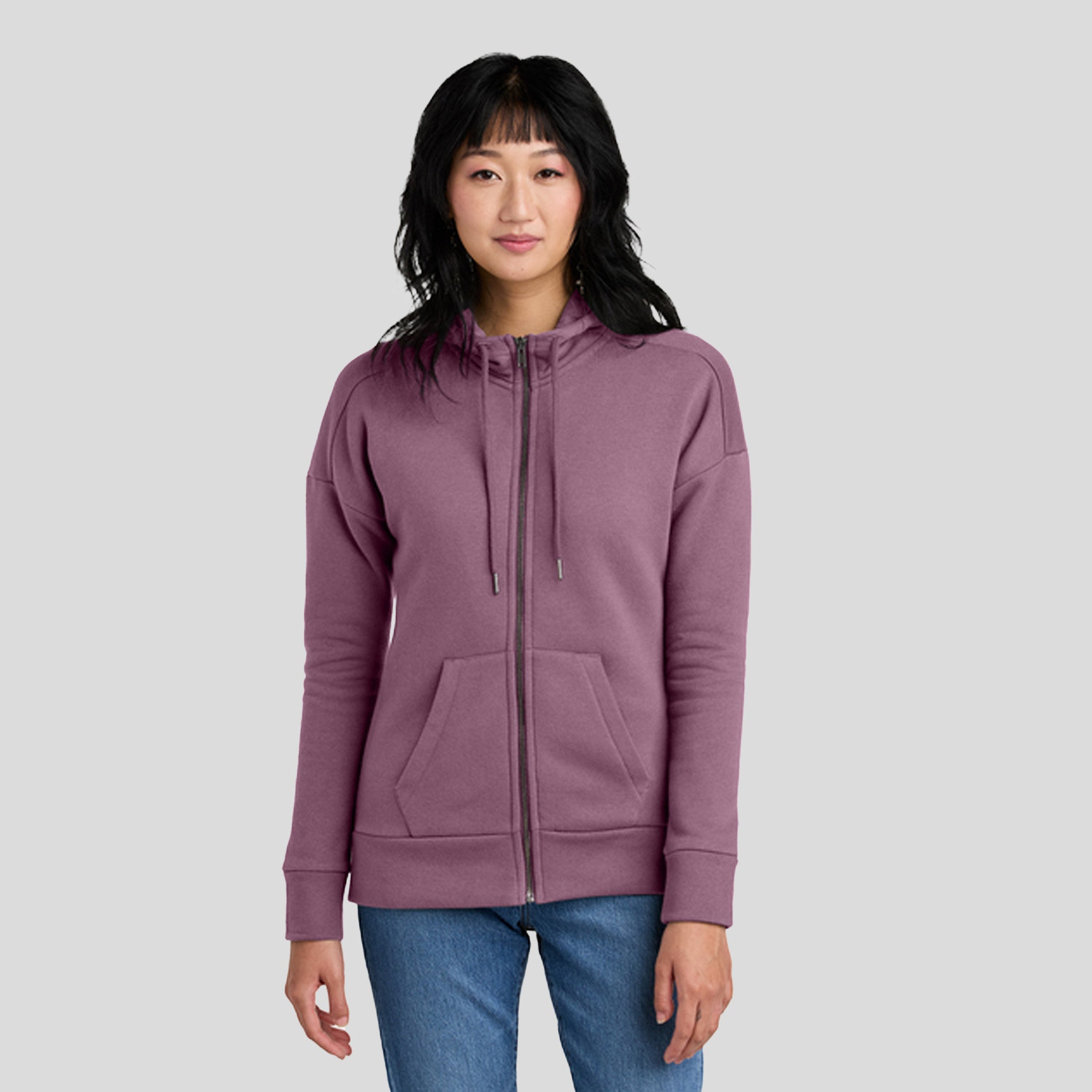 Womenโs Perfect Weightยฎ Fleece Drop Shoulder Full-Zip Hoodie | Orchid Haze