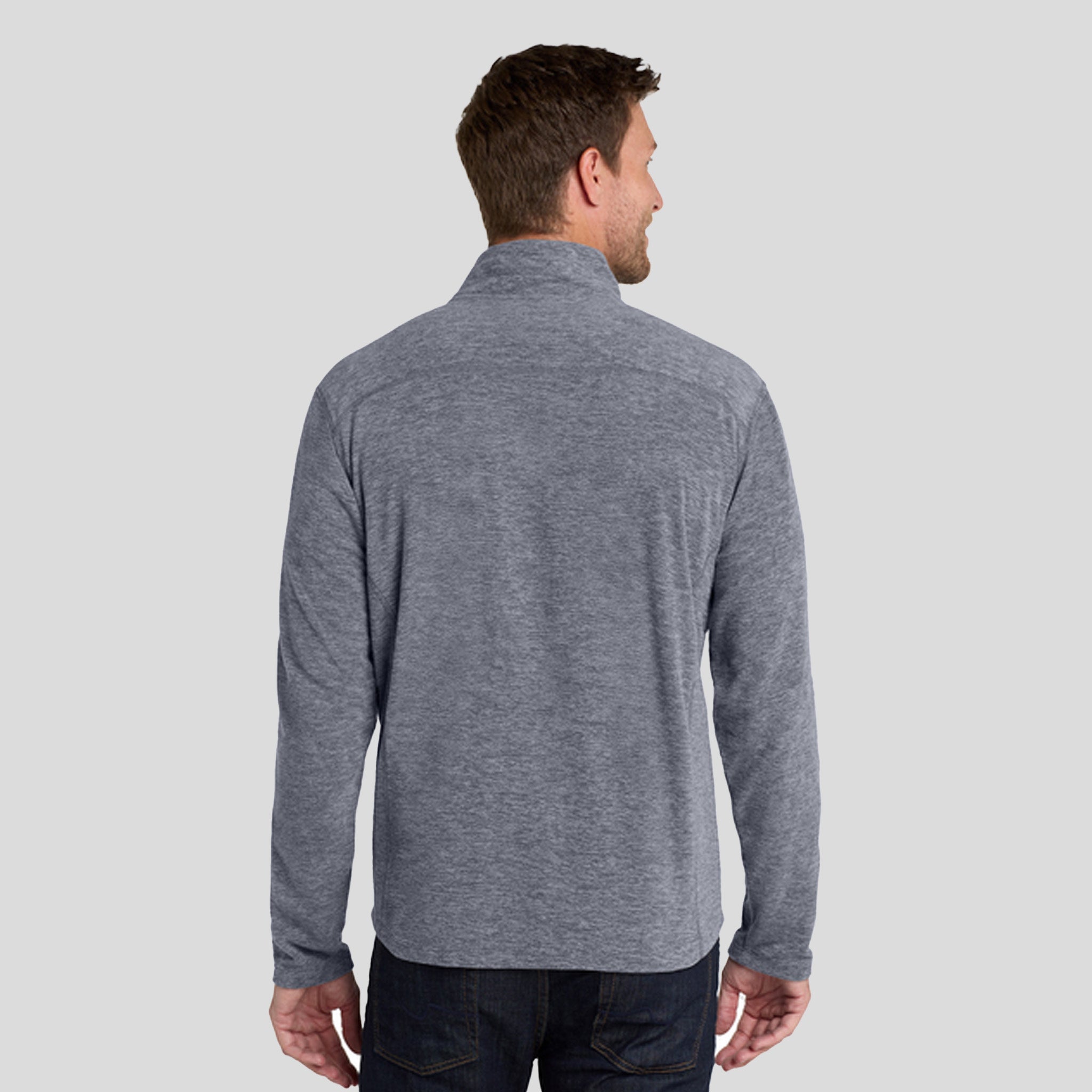 Heather Microfleece Full-Zip Jacket | True Navy Heather