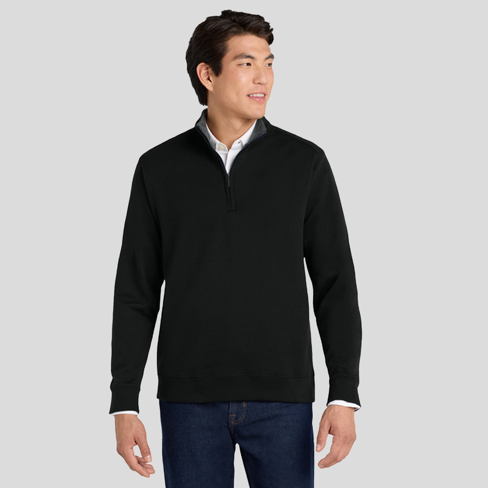 Interlock 1/4-Zip | Deep Black/Charcoal Heather