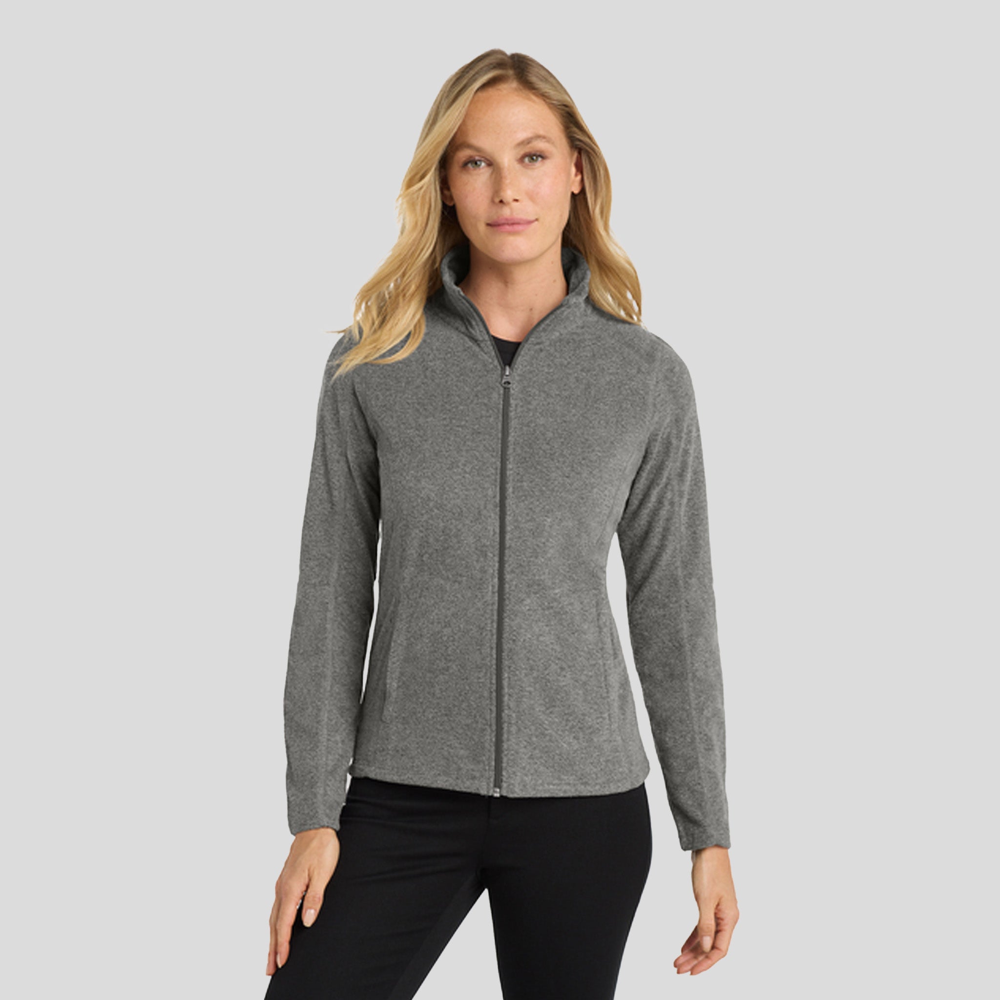 Women's Heather Microfleece Full-Zip Jacket | Pearl Grey Heather