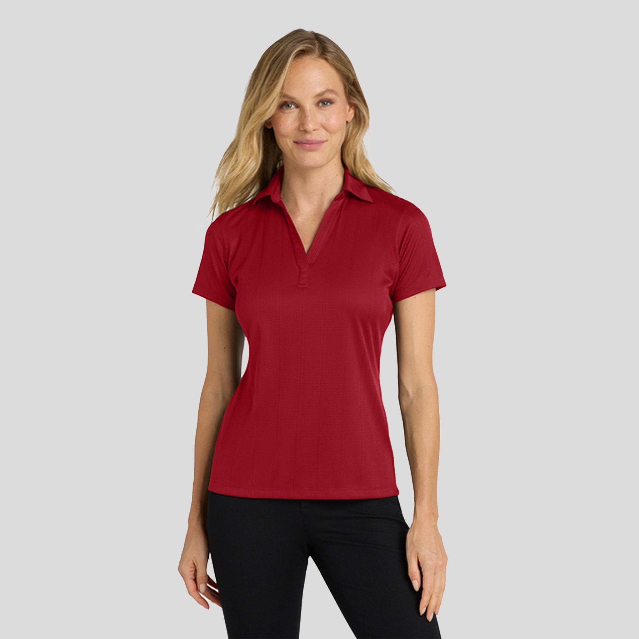 Women's Performance Fine Jacquard Polo | Rich Red