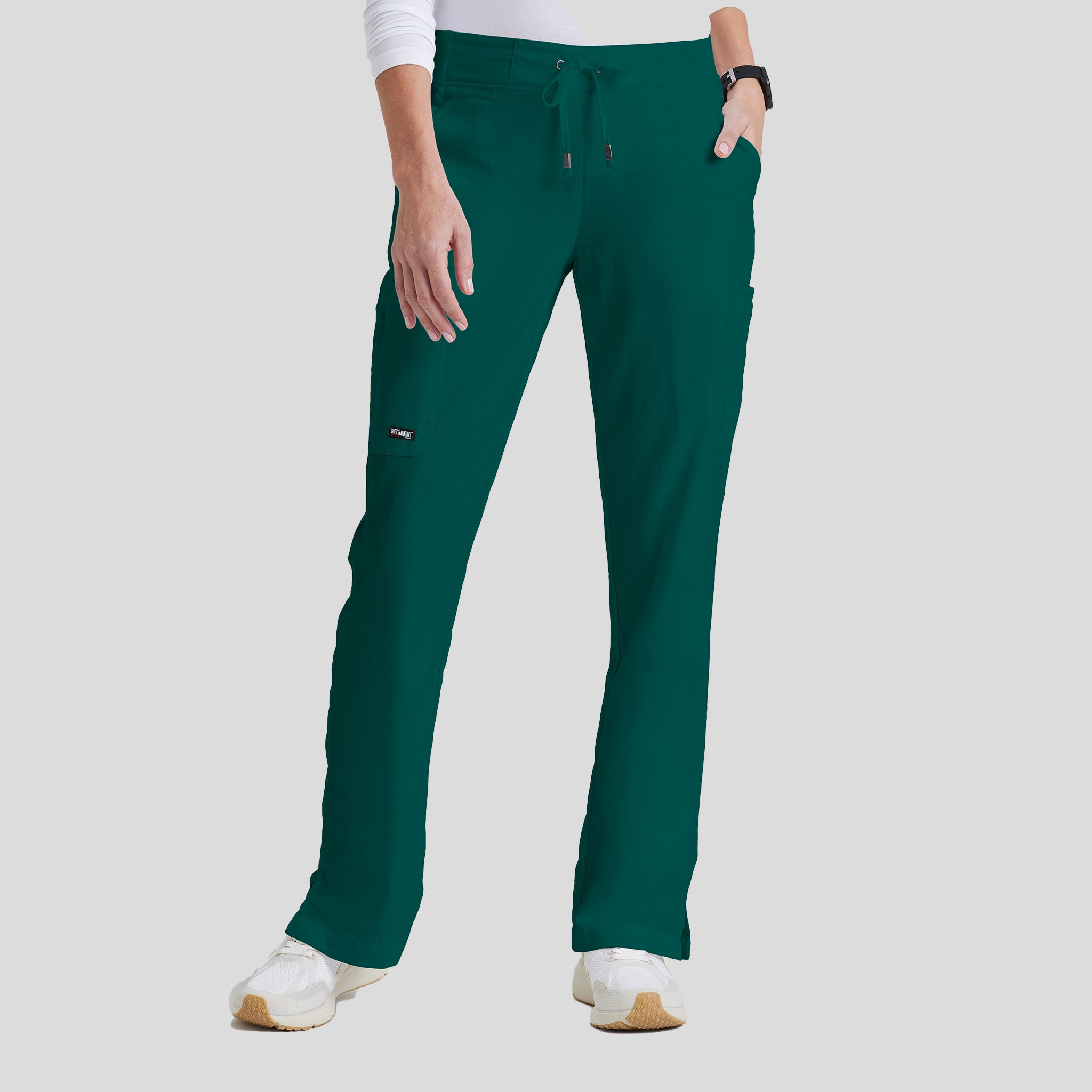 Mia 6-Pocket Low-Rise Straight Leg Scrub Pant | Hunter
