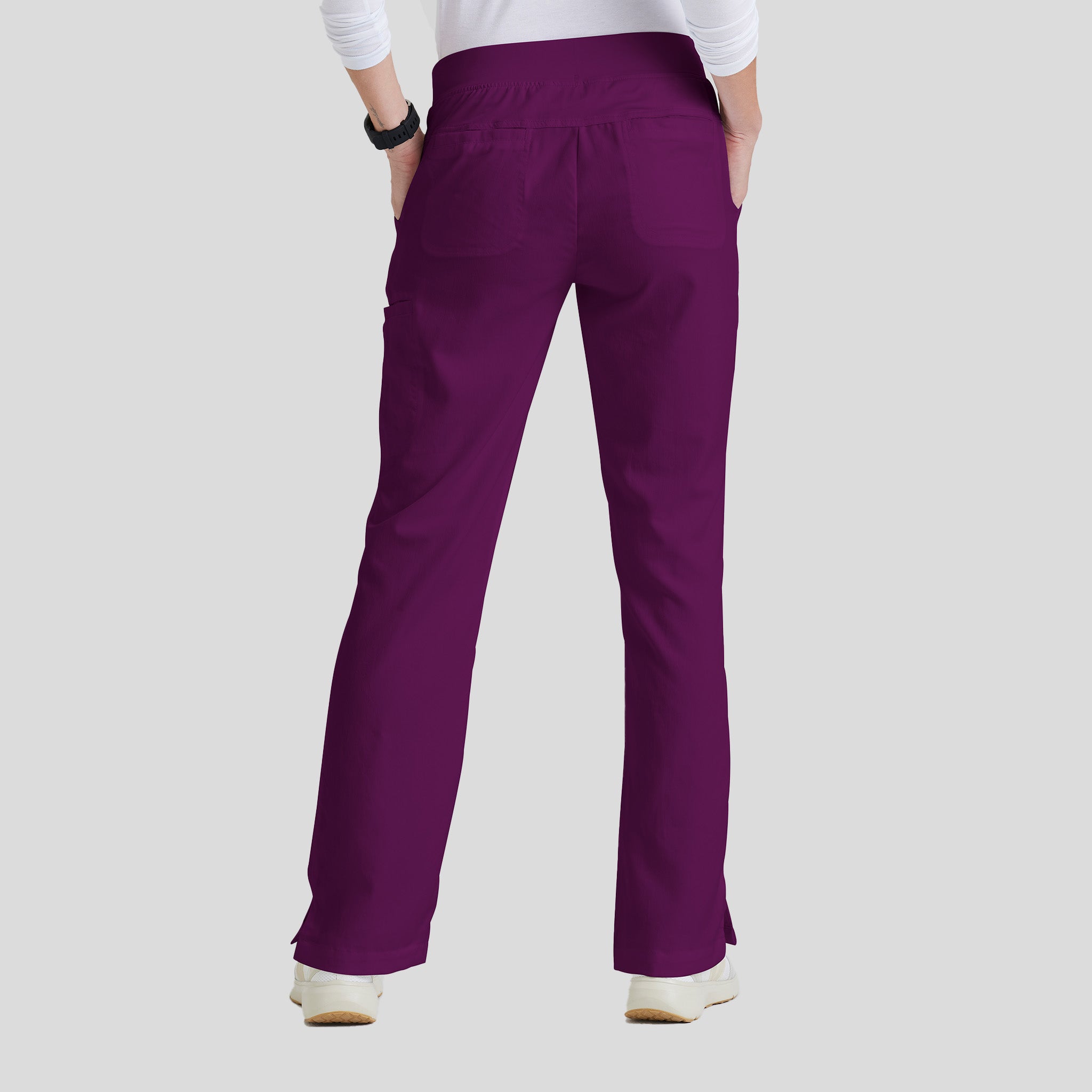 Mia 6-Pocket Low-Rise Straight Leg Scrub Pant | Wine
