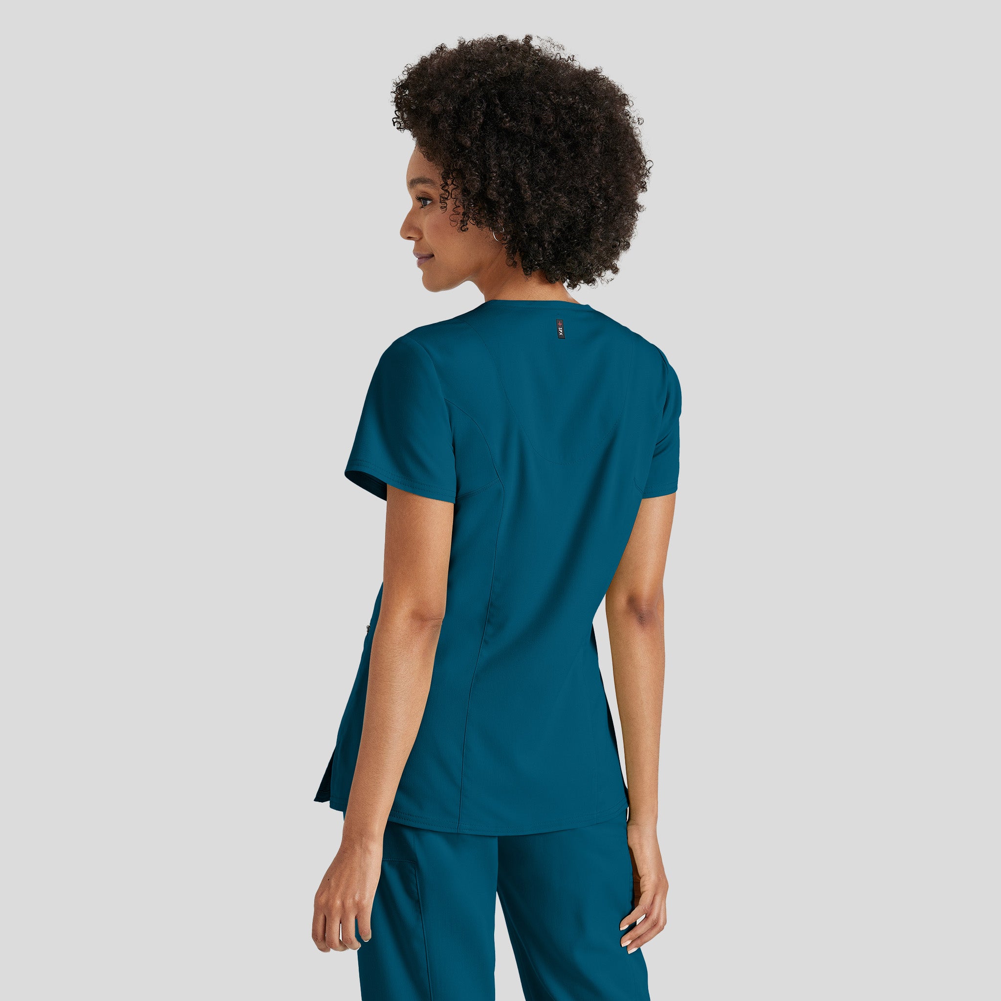 Kim 3-Pocket Crossover V-Neck Scrub Top | Bahama
