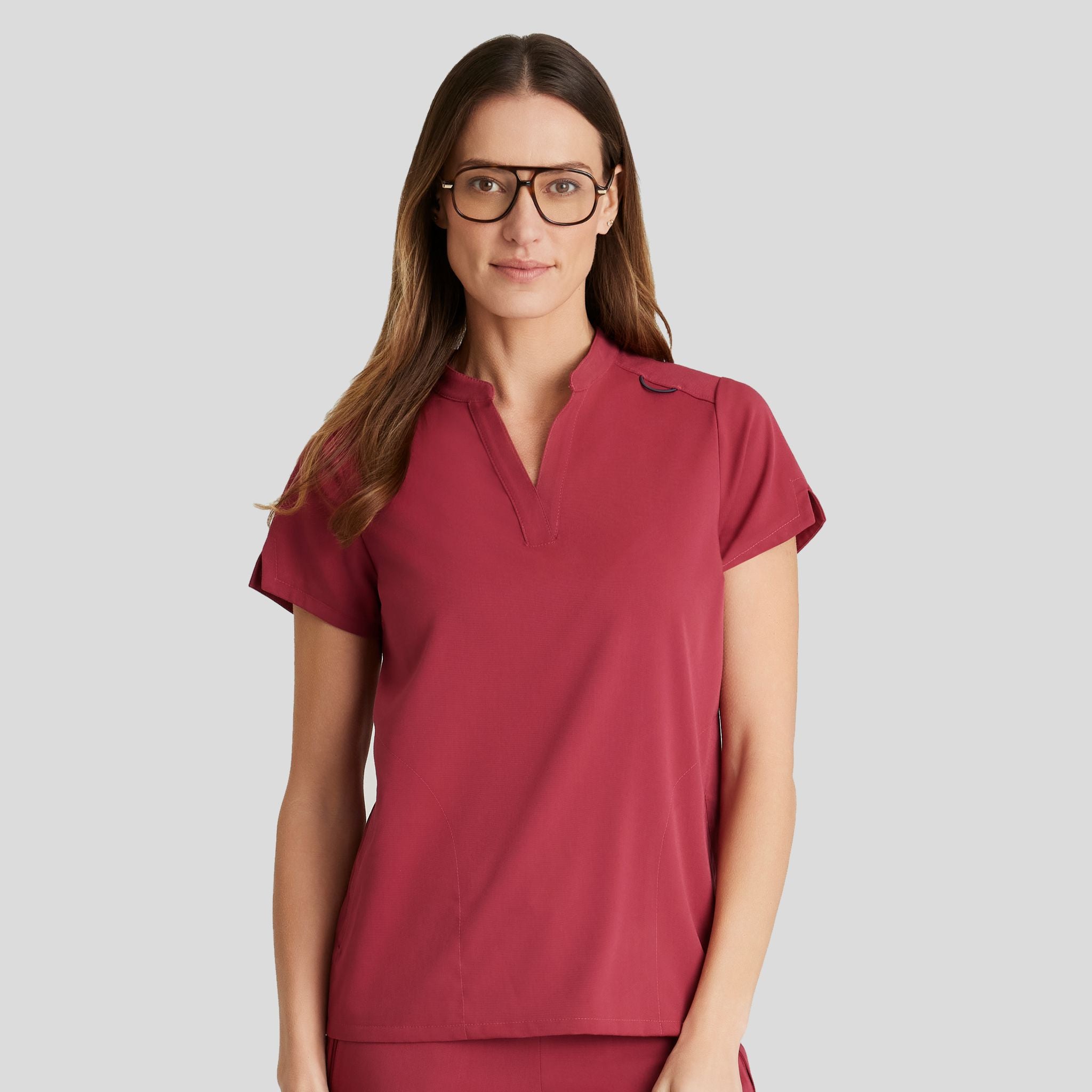Avery Scrub Top | Maple Red
